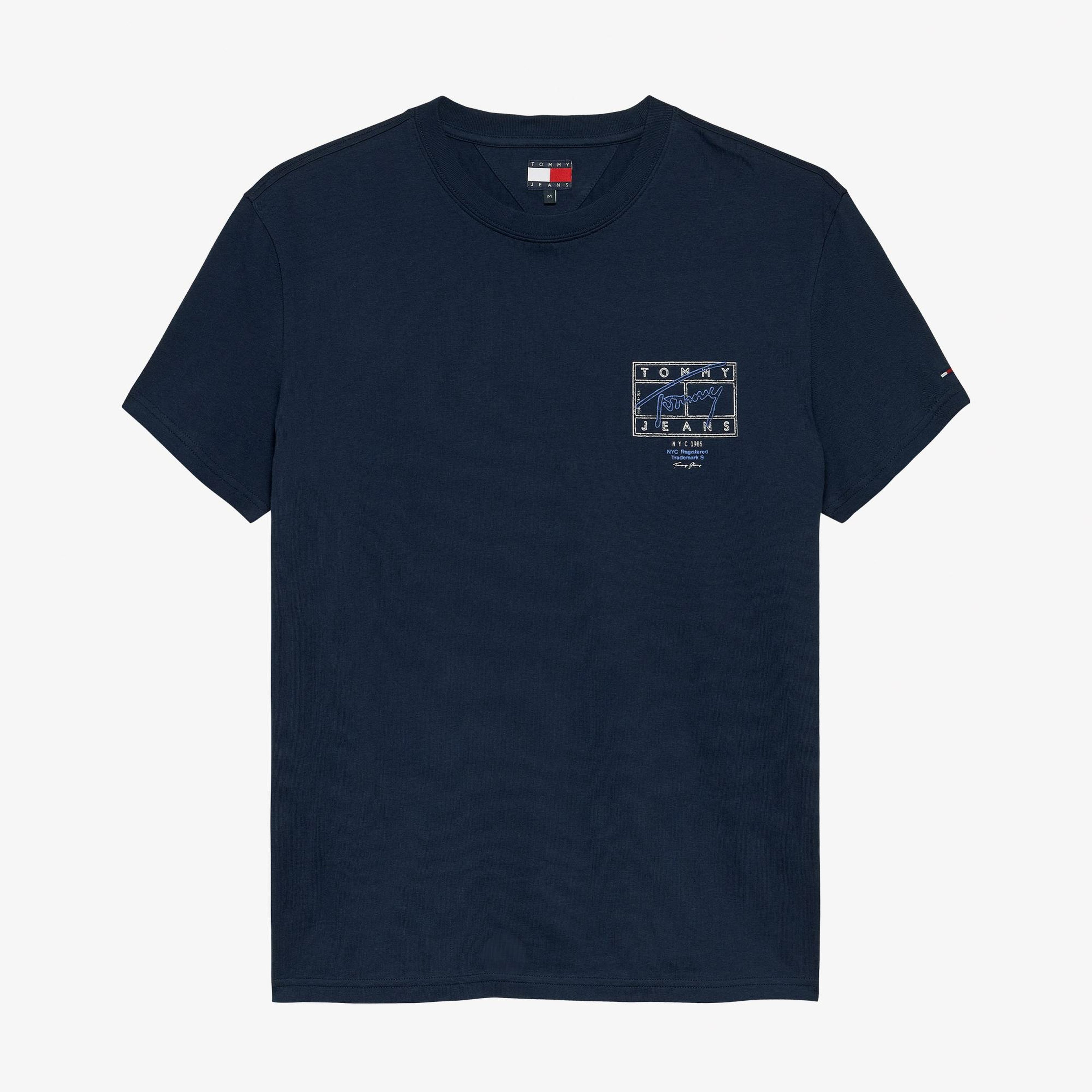 Tommy Hilfiger Signature Erkek Lacivert T-Shirt