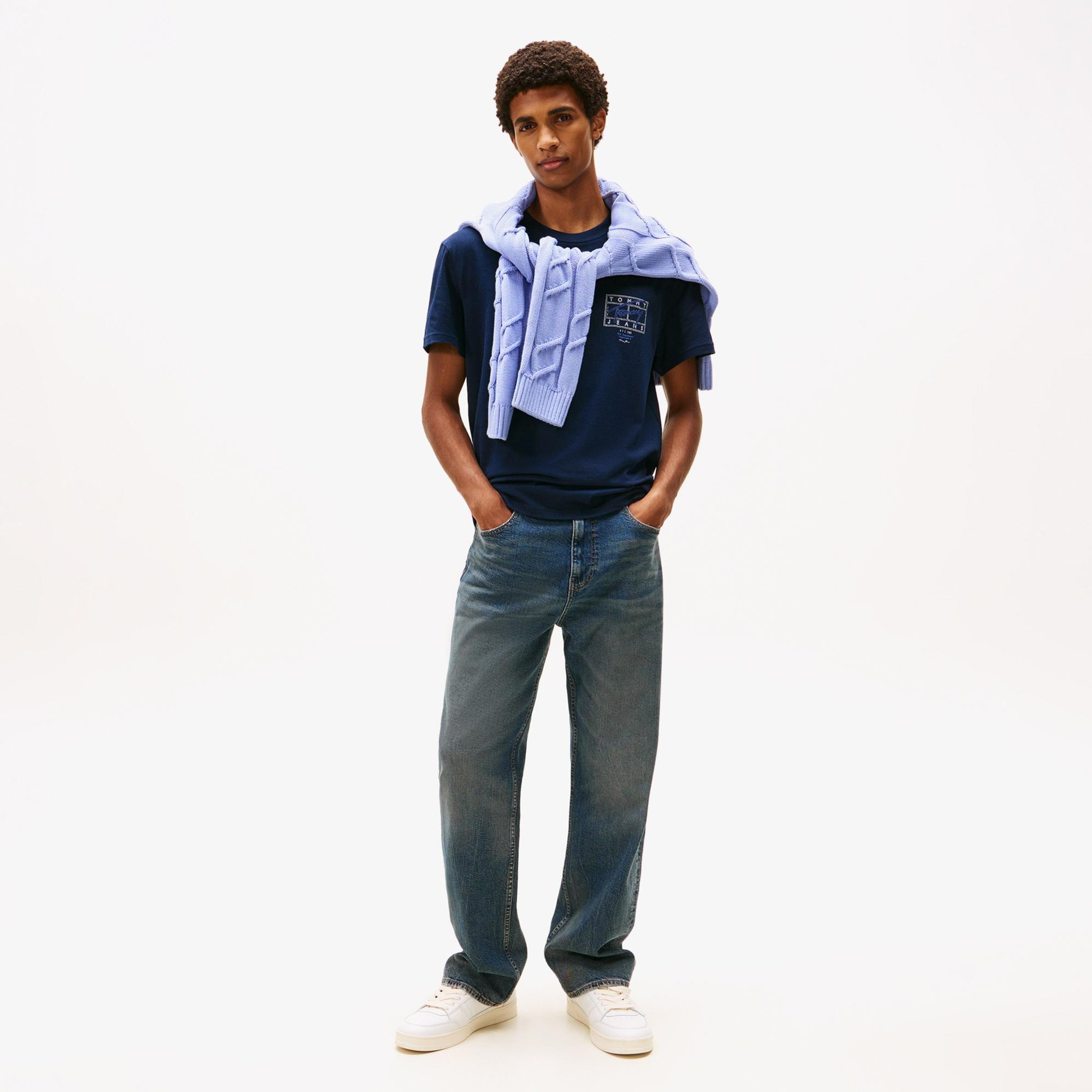 Tommy Hilfiger Signature Erkek Lacivert T-Shirt