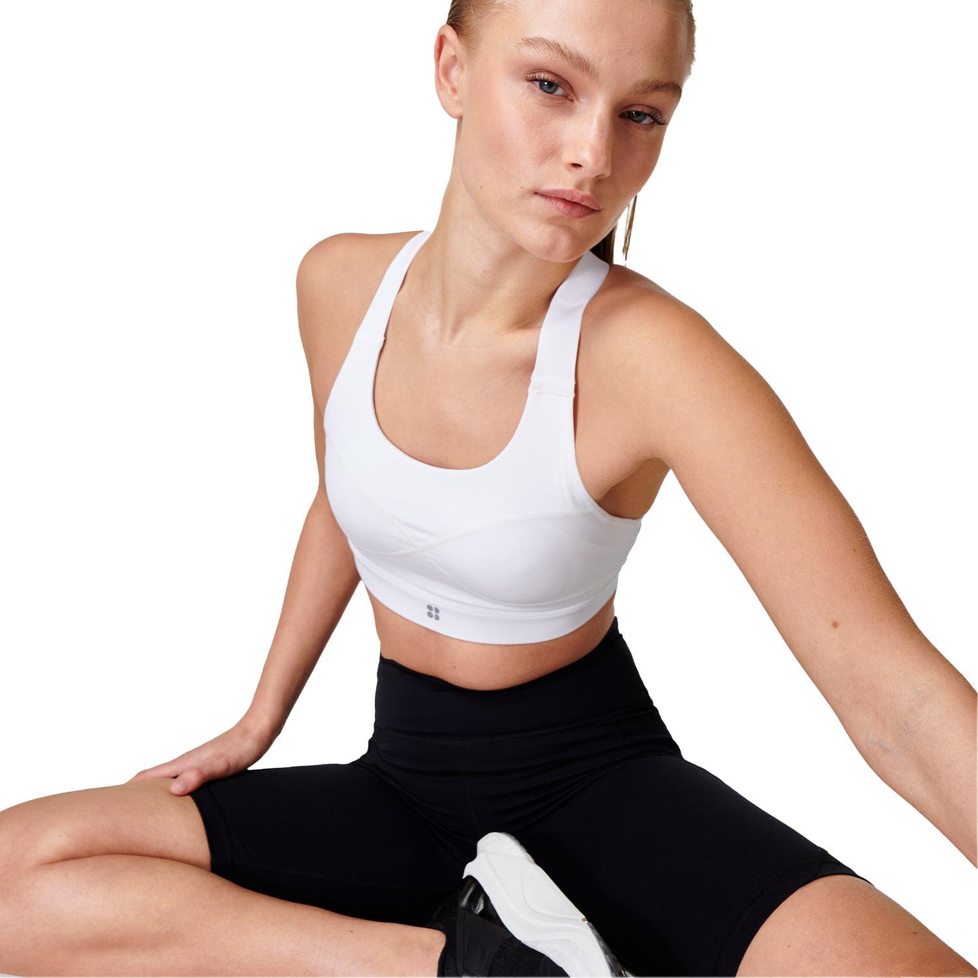 Sweaty Betty Power Medium Impact Sports Kadın Beyaz Fitness Bra