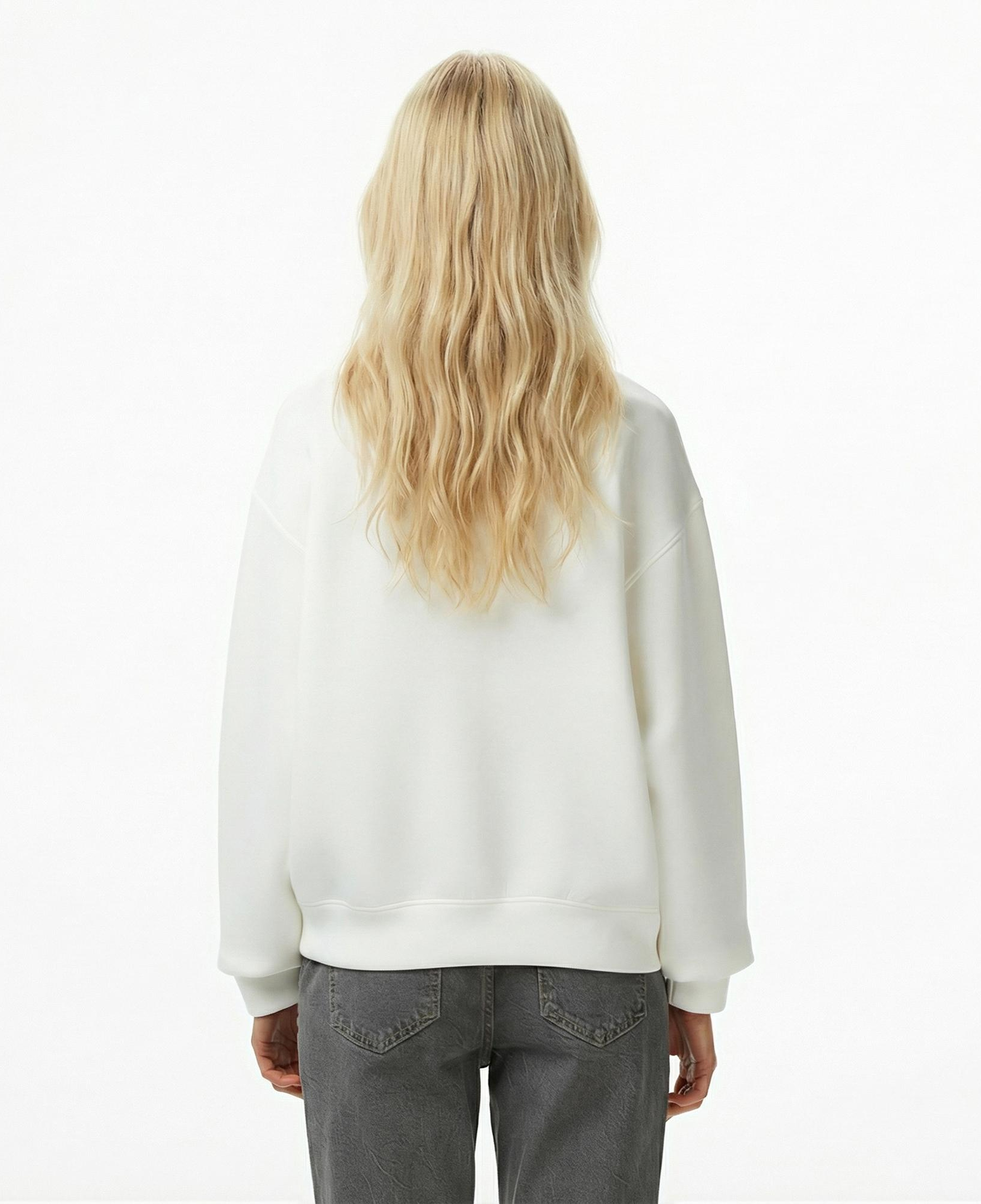 Guess Cecilia Scuba Kadın Beyaz Sweatshirt