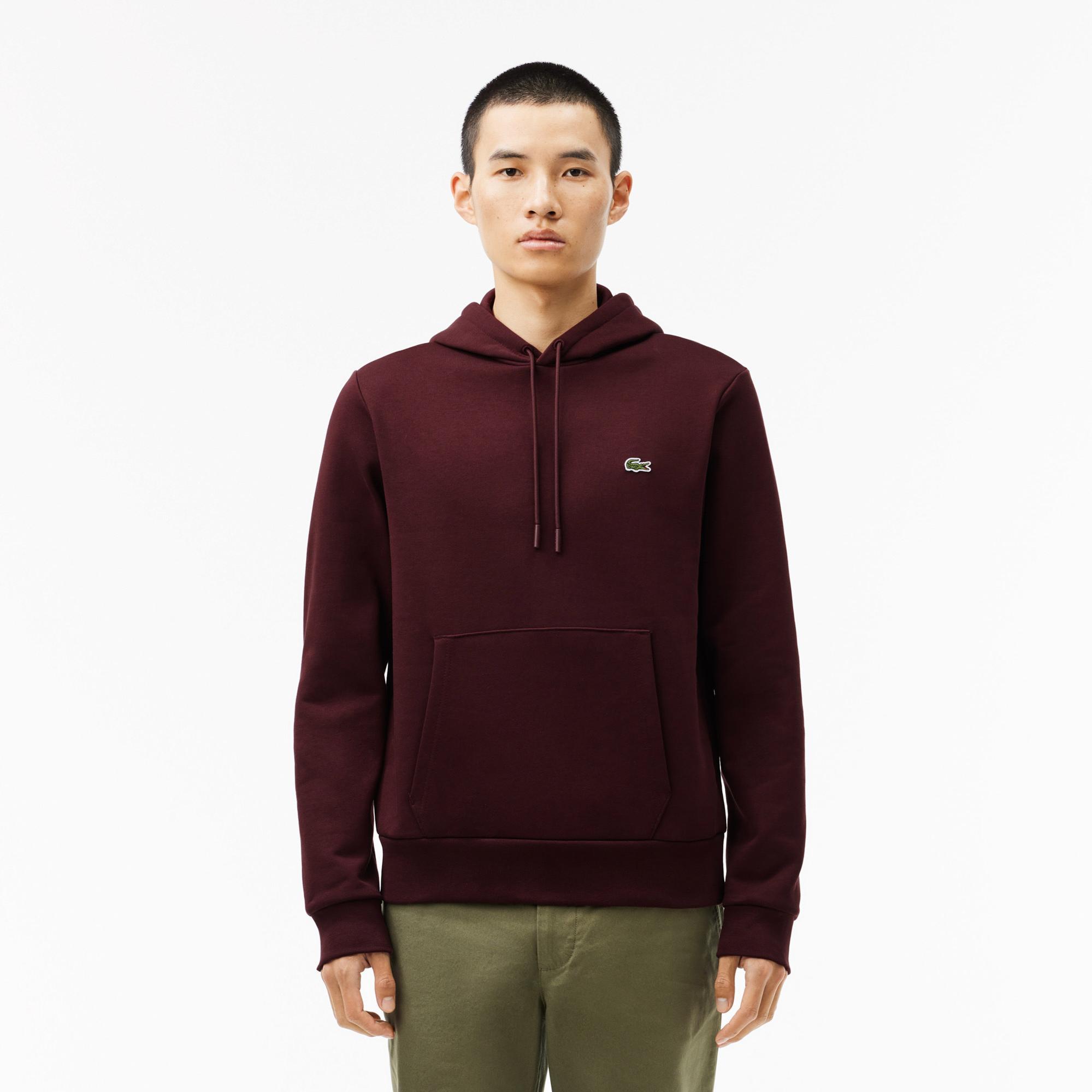 Lacoste Erkek Classic Fit Kapüşonlu Bordo Sweatshirt