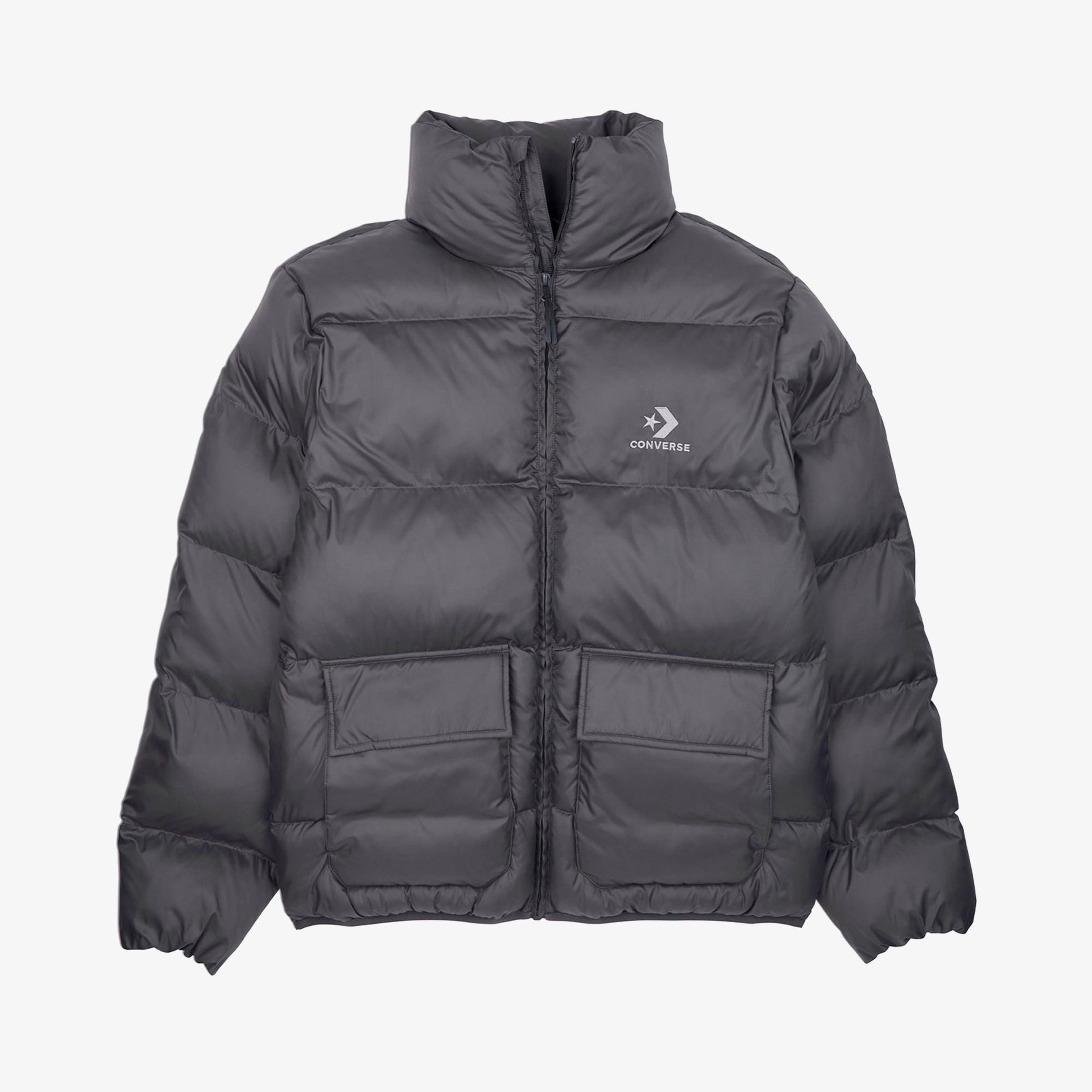 Converse Classic Patch Pocket Erkek Dik Yaka Siyah Şişme Mont