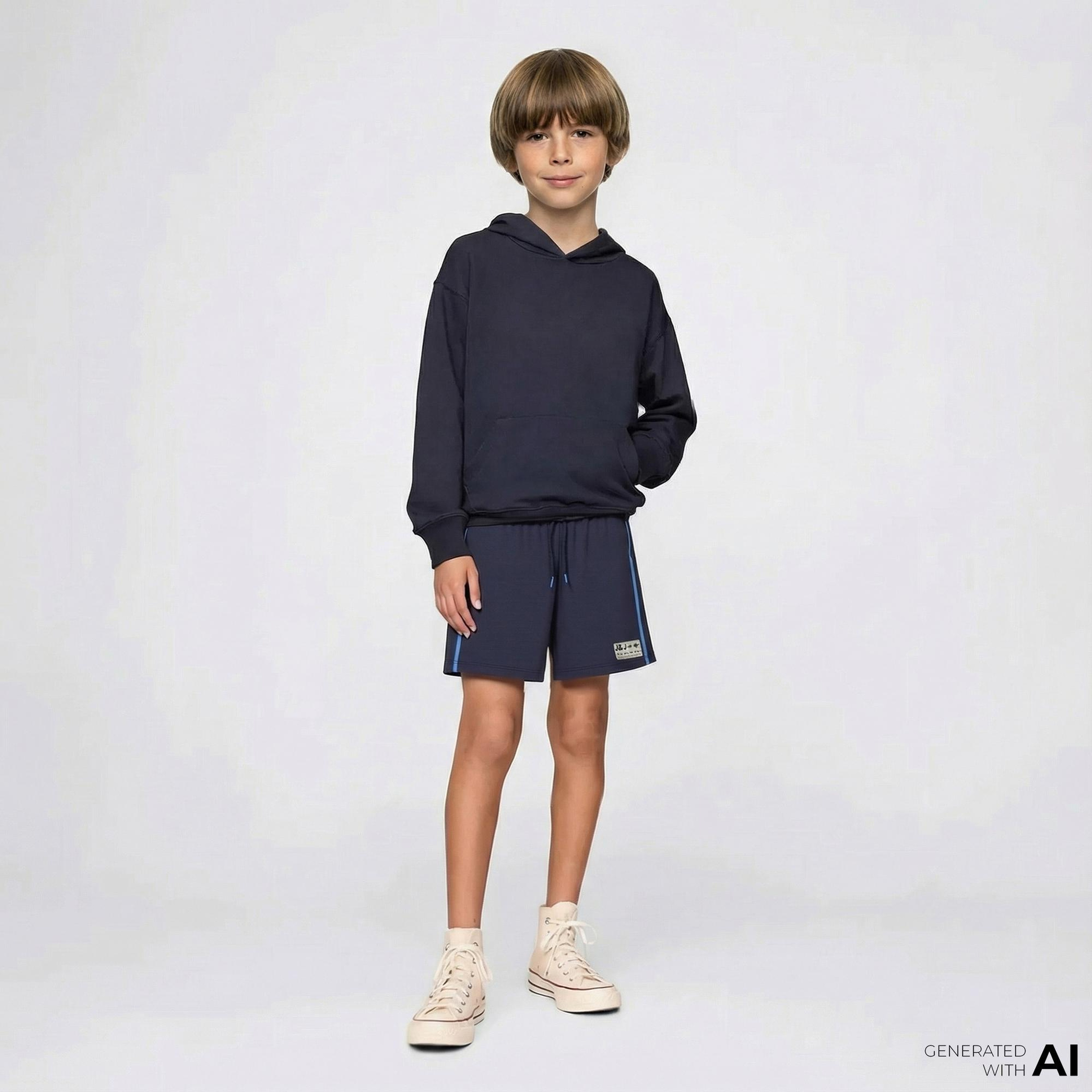 Converse Side Stripe Retro Çocuk Lacivert Şort