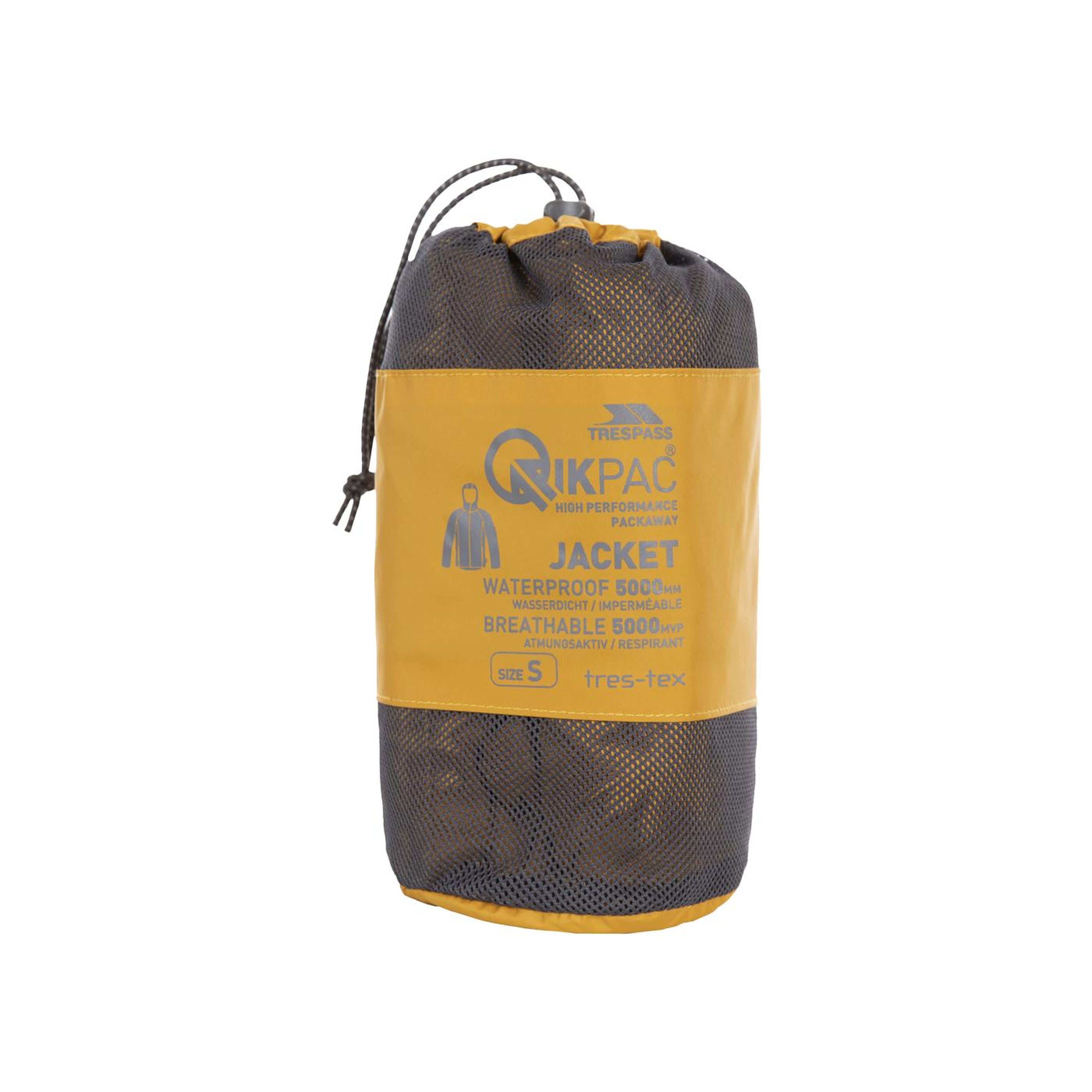 Trespass Qikpac X - Unisex Packaway Unisex Sarı Yağmurluk