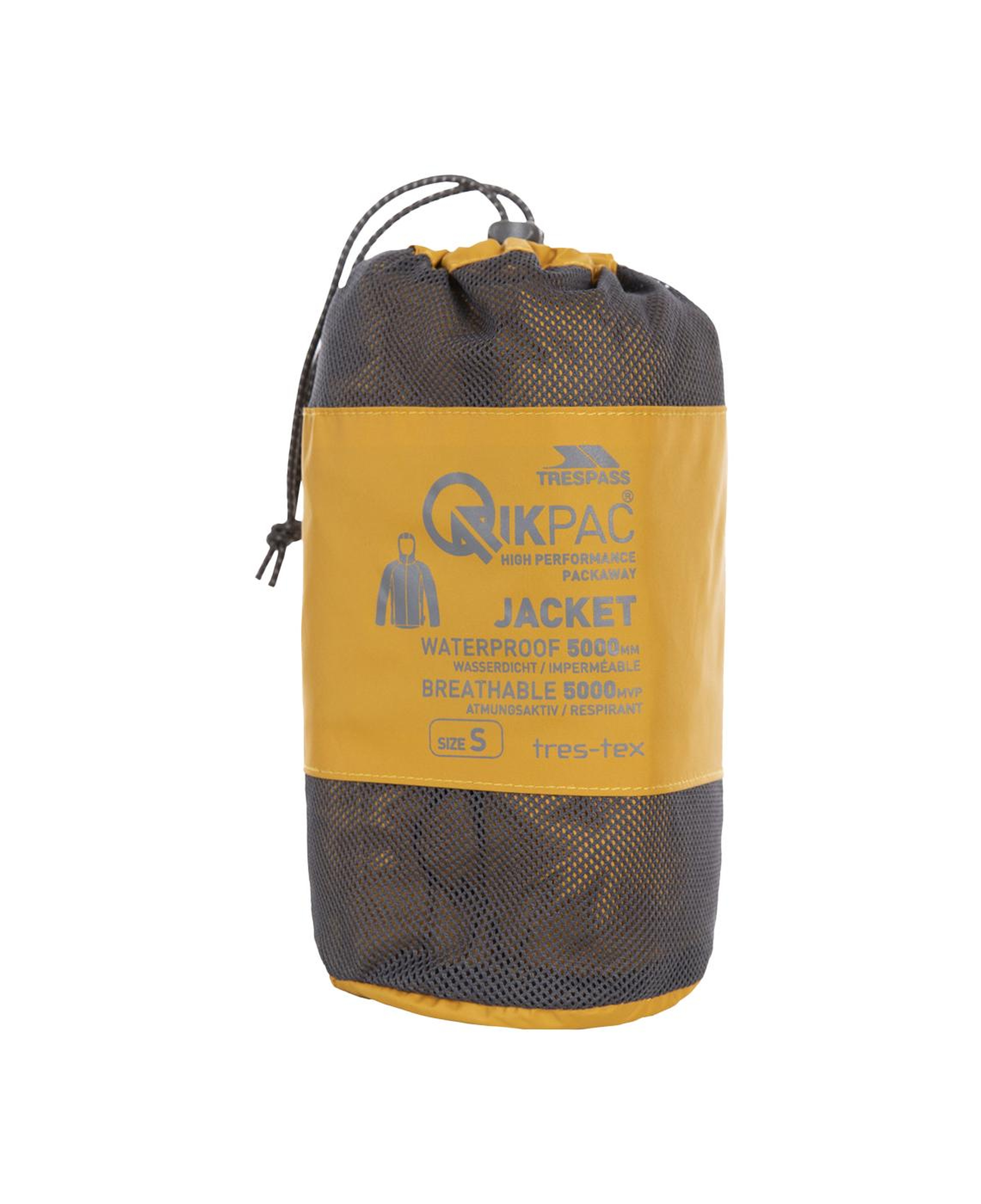 Trespass Qikpac X - Unisex Packaway Unisex Sarı Yağmurluk