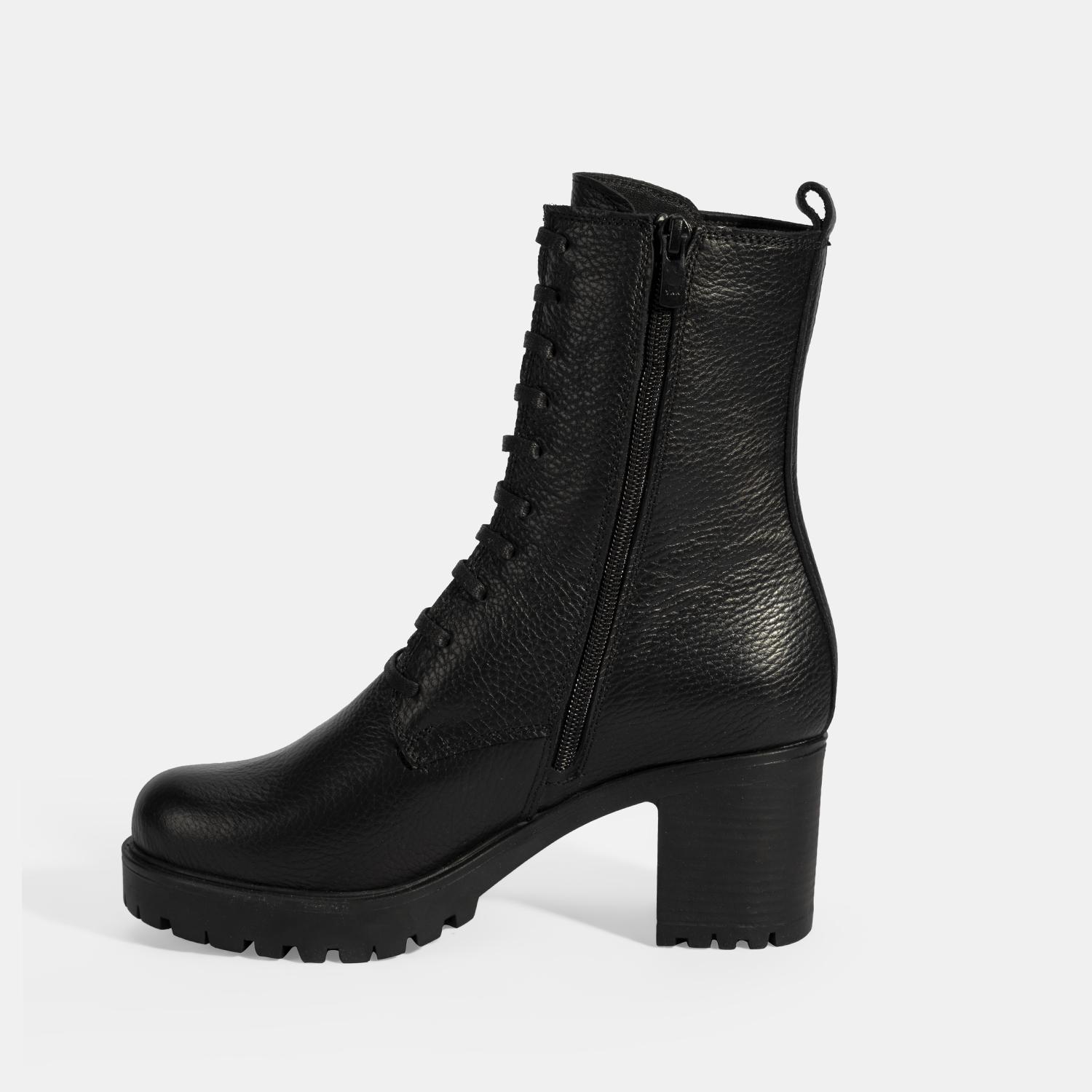 Desa Siyah Desa Bağcıklı Kadın Kalın Topuklu Deri Bot