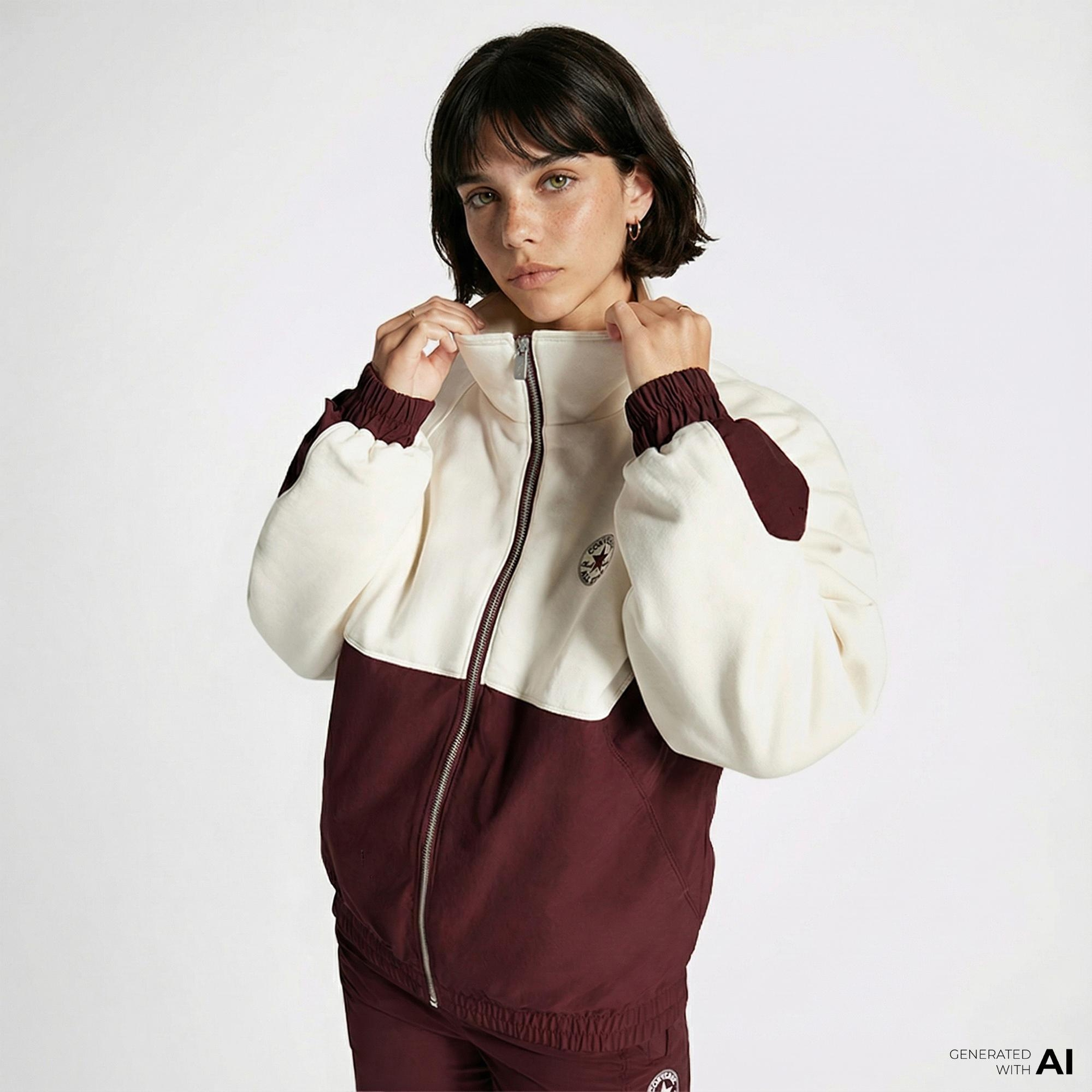 Converse Star Sprinter Kadın Renk Bloklu Beyaz Ceket