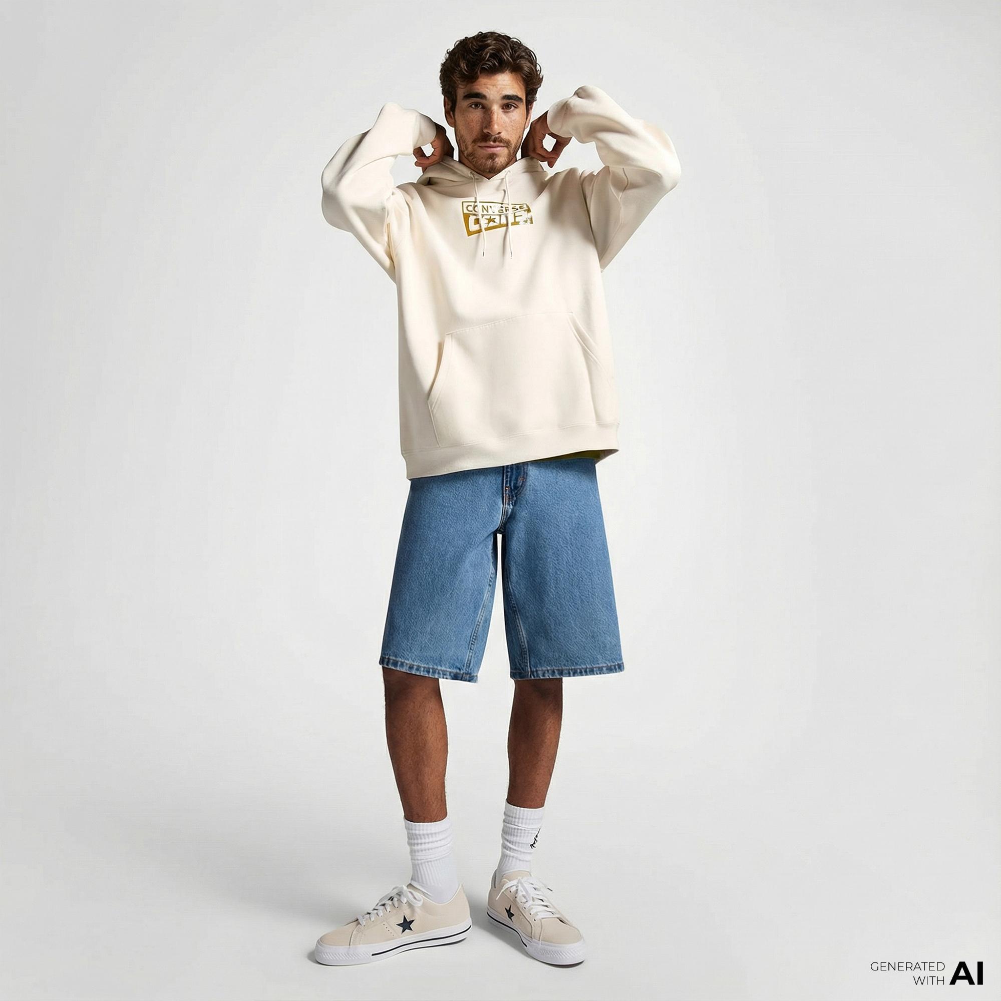 Converse Cons Erkek Krem Hoodie