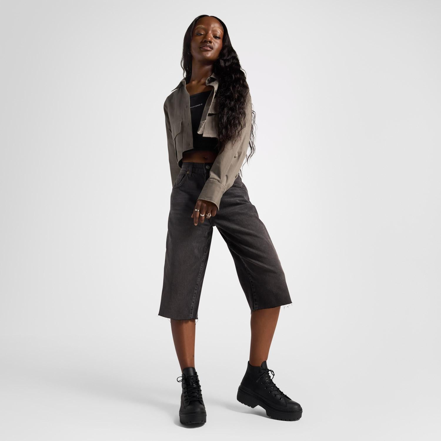 Converse Chuck Taylor All Star Lugged Heel Kadın Siyah Deri Platform Sneaker
