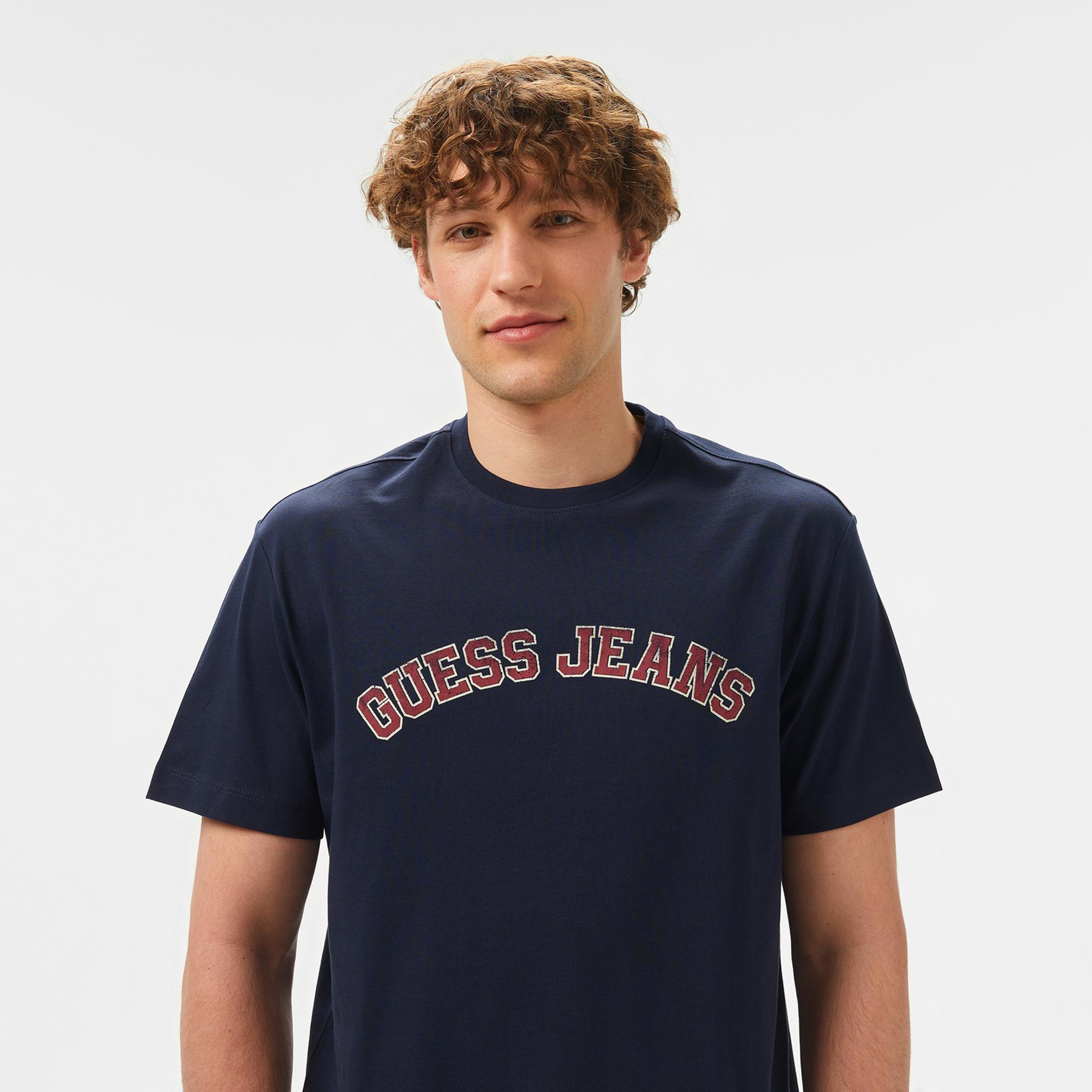 Guess Mid Organic Heavy Erkek Lacivert T-Shirt