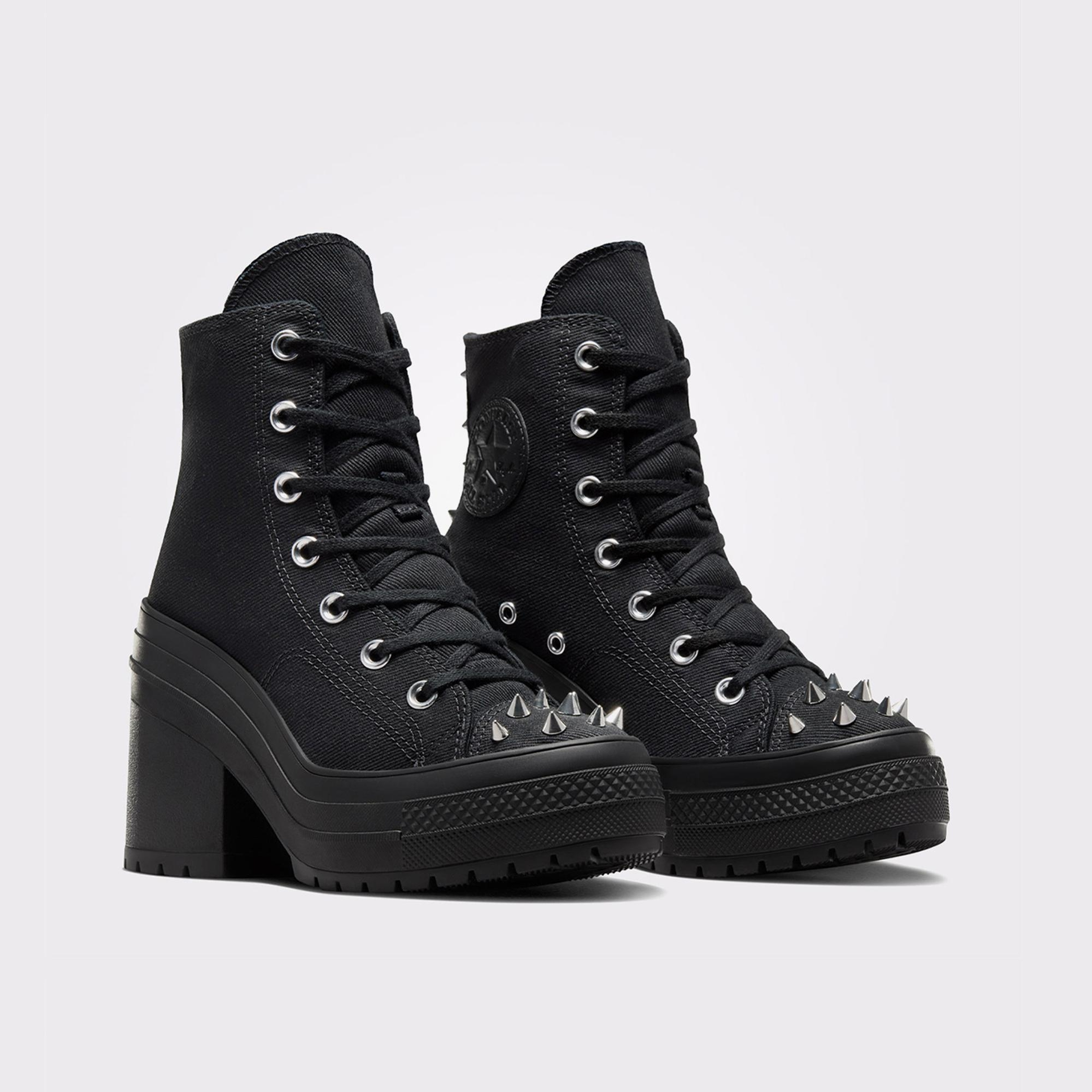 Converse Chuck 70 De Luxe Heel Studded Kadın Siyah Platform Sneaker