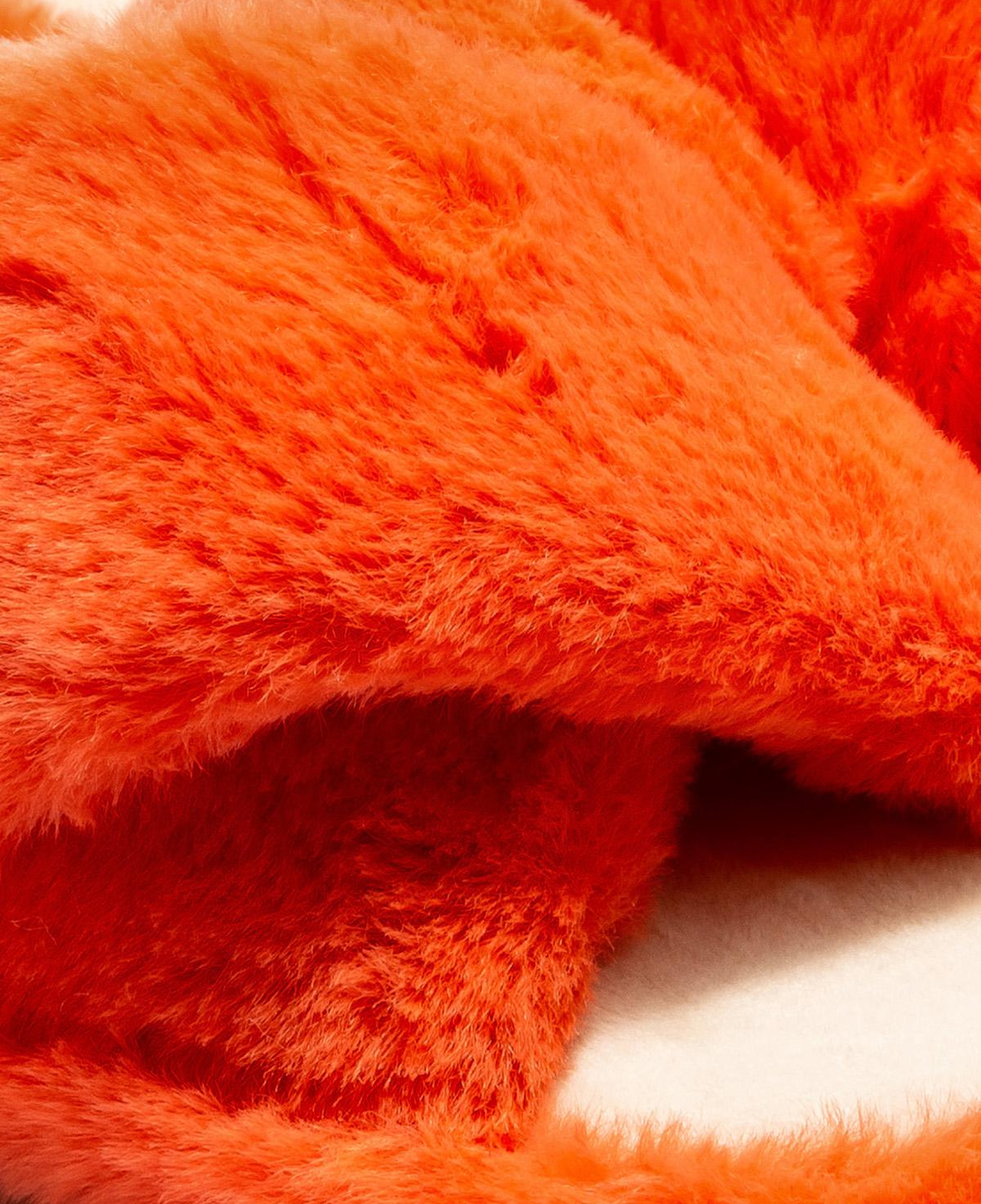 Çapraz Peluş Kadın Ev Terliği Turuncu 36/41