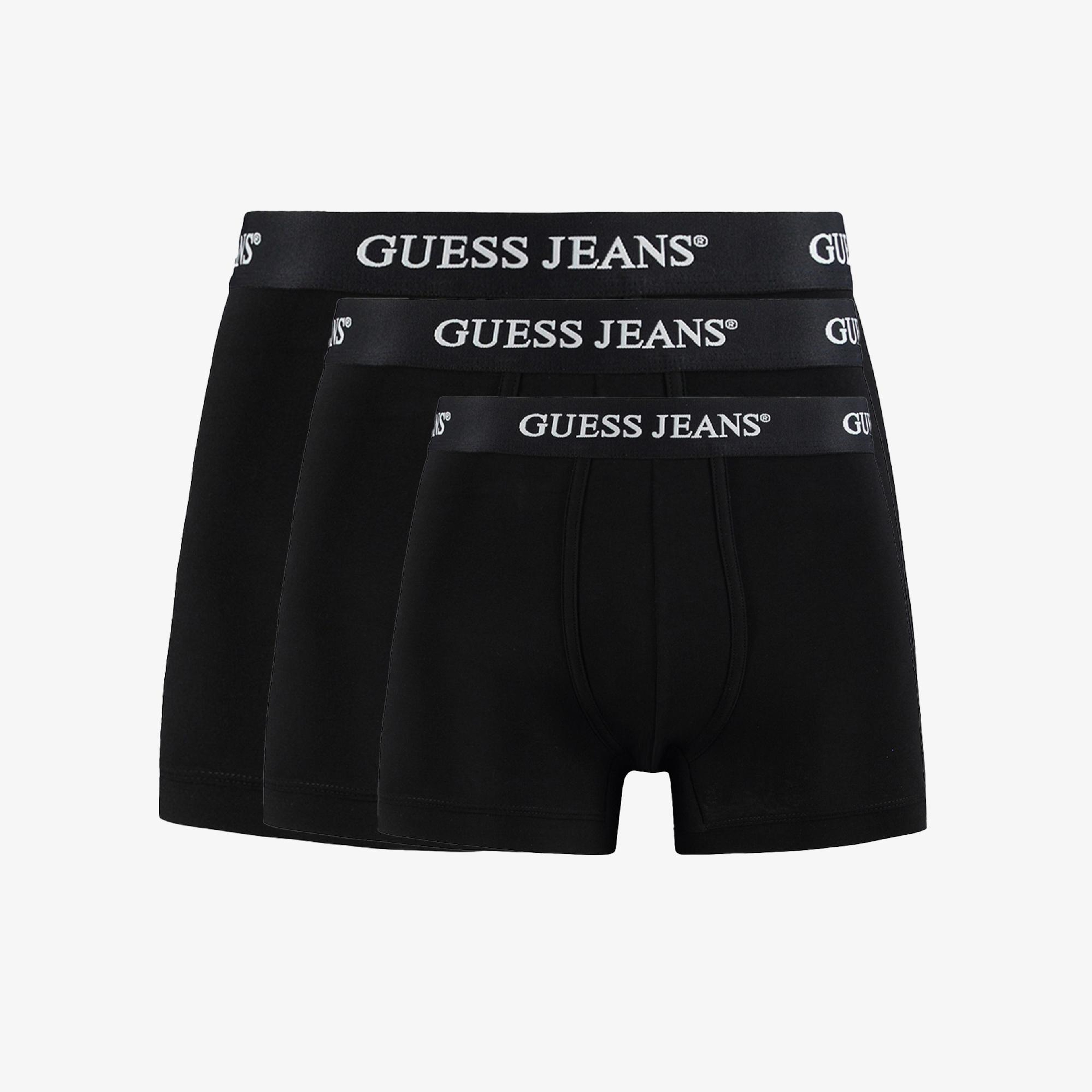 Guess Organic Light Stretch Jersey Erkek Siyah 3'lü Boxer