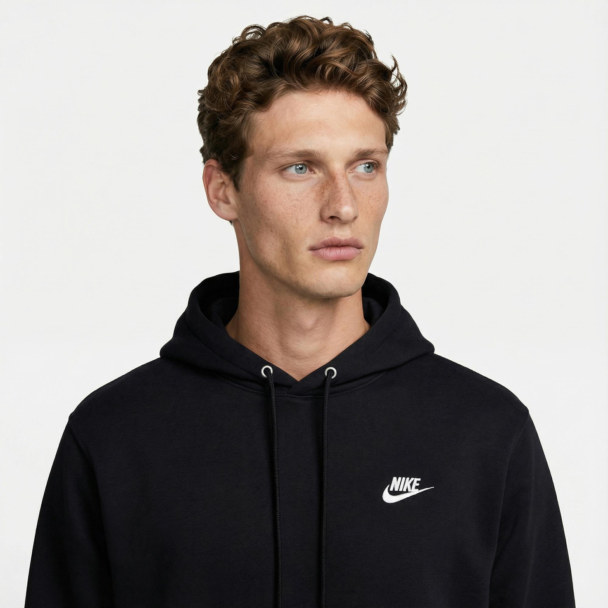 Nike Club Erkek Siyah Hoodie