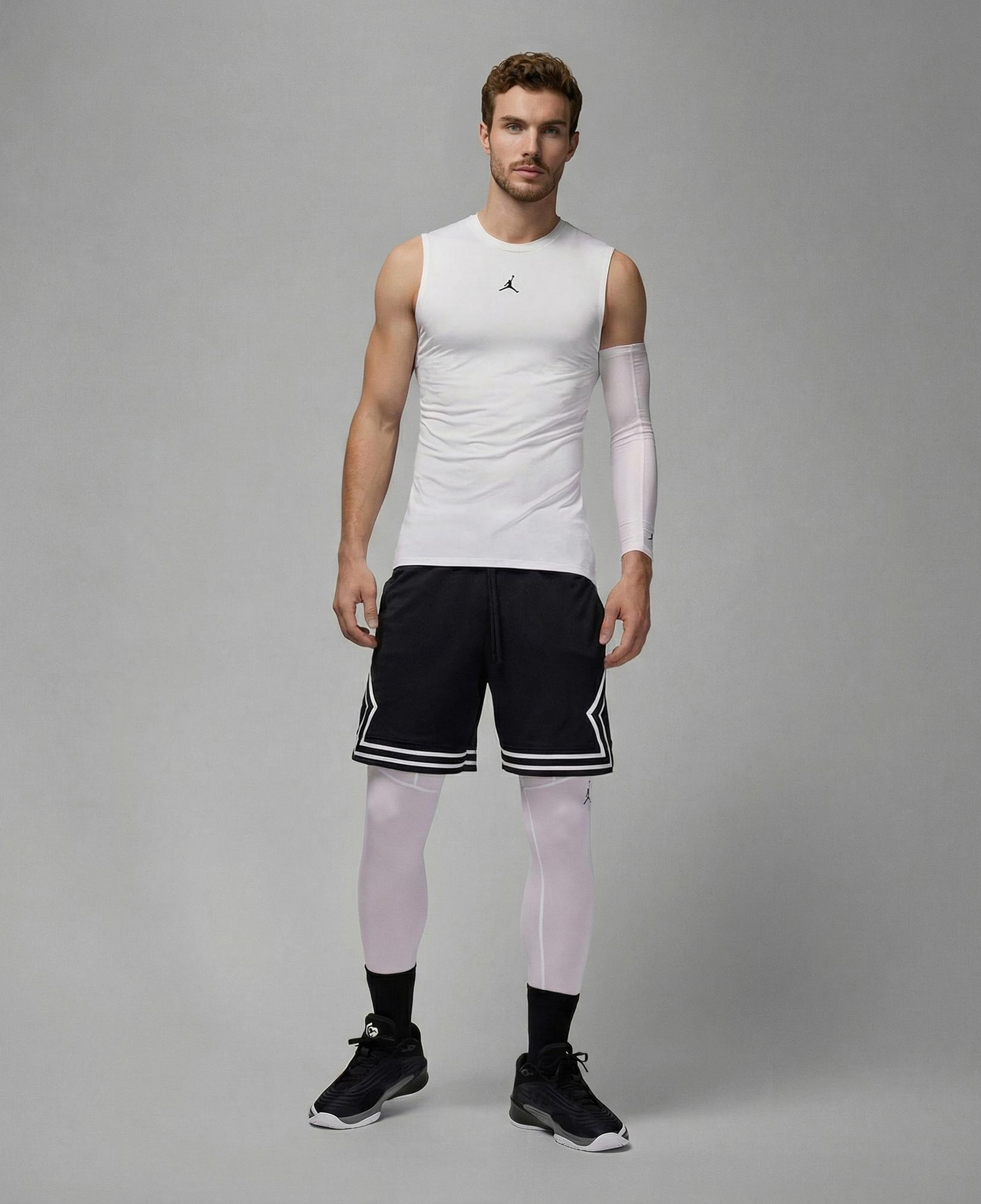 Jordan Dri-Fit Sport Erkek Beyaz Kolsuz T-Shirt