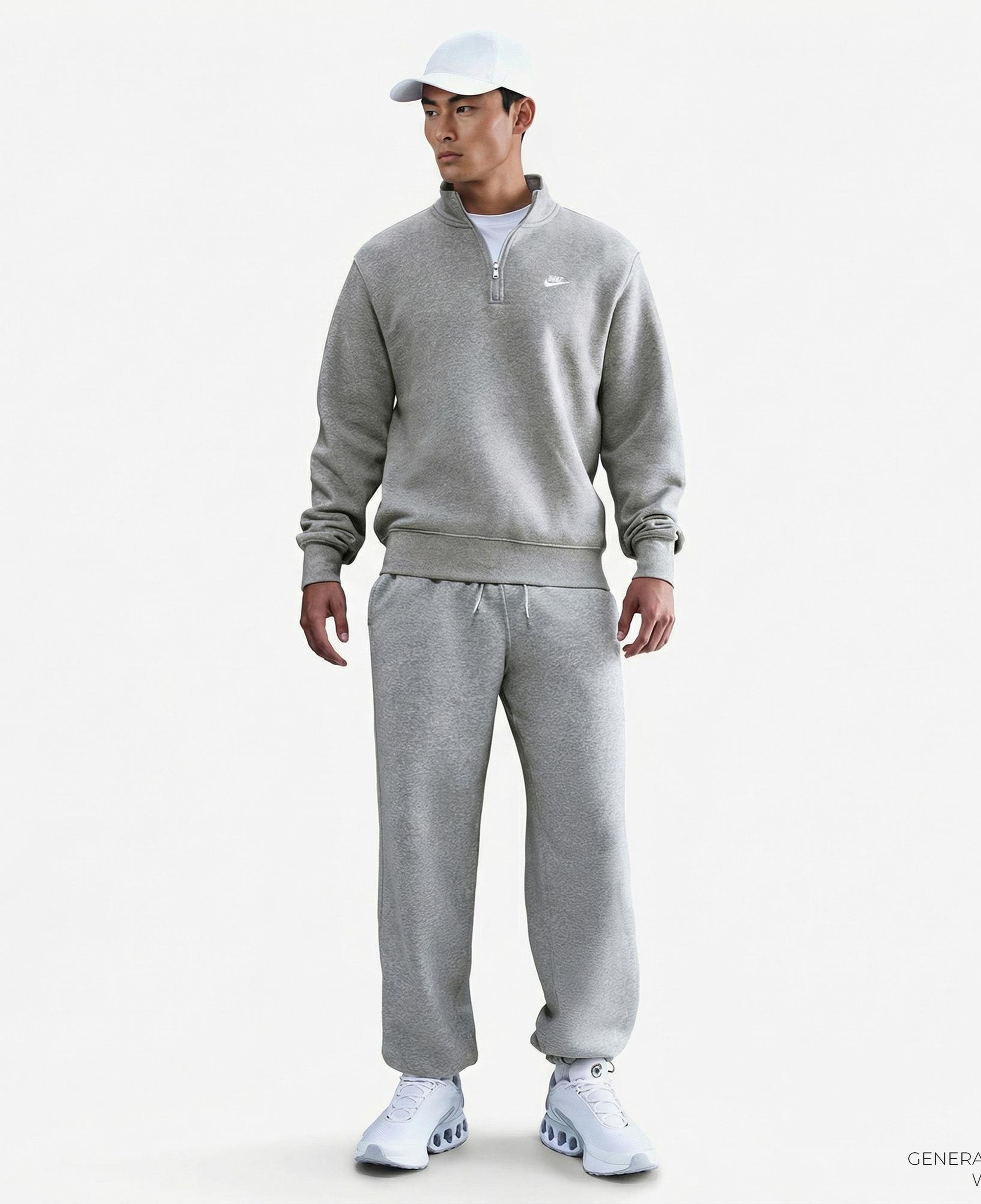 Nike Sportswear Club Fleece Top Erkek Gri Sweatshirt