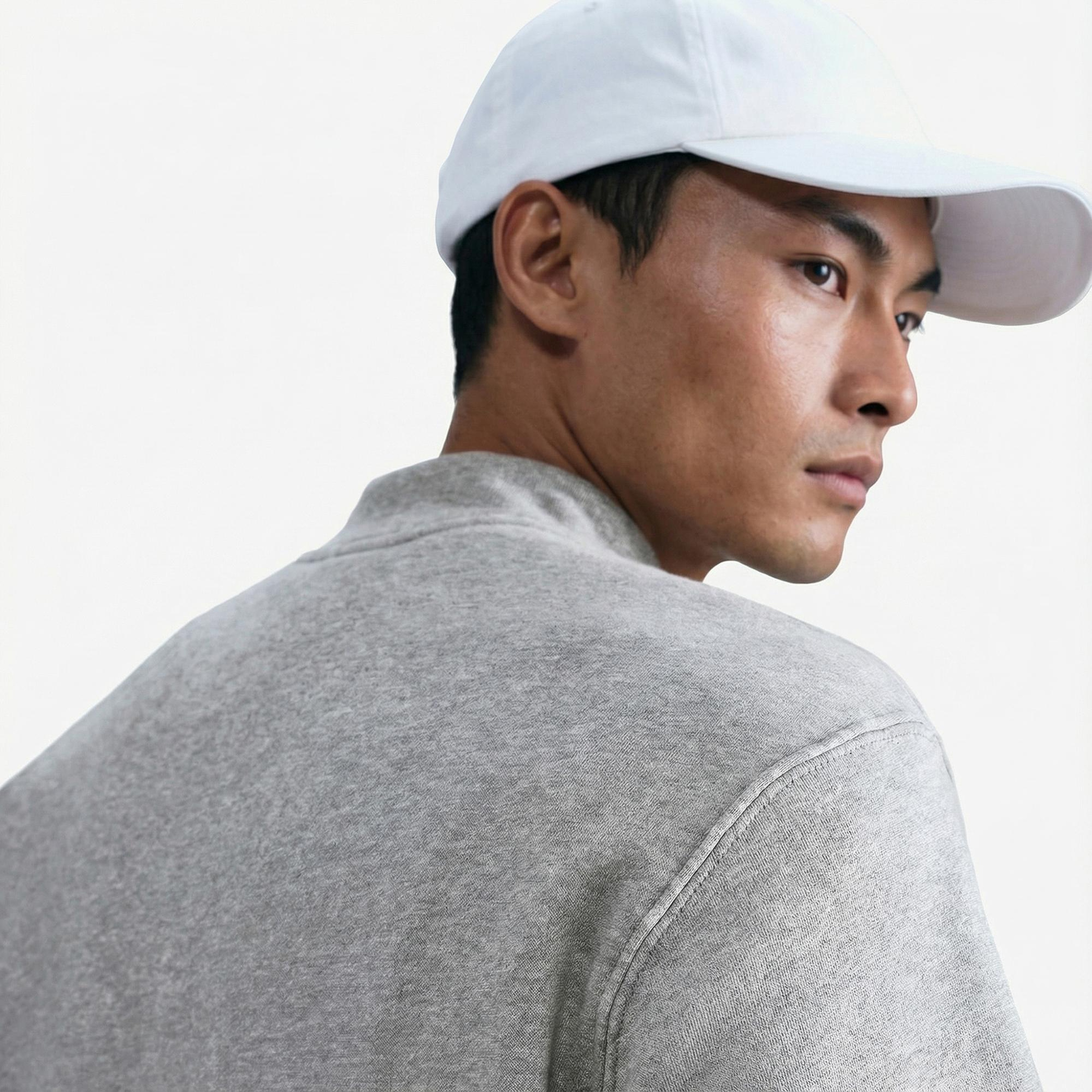 Nike Sportswear Club Fleece Top Erkek Gri Sweatshirt