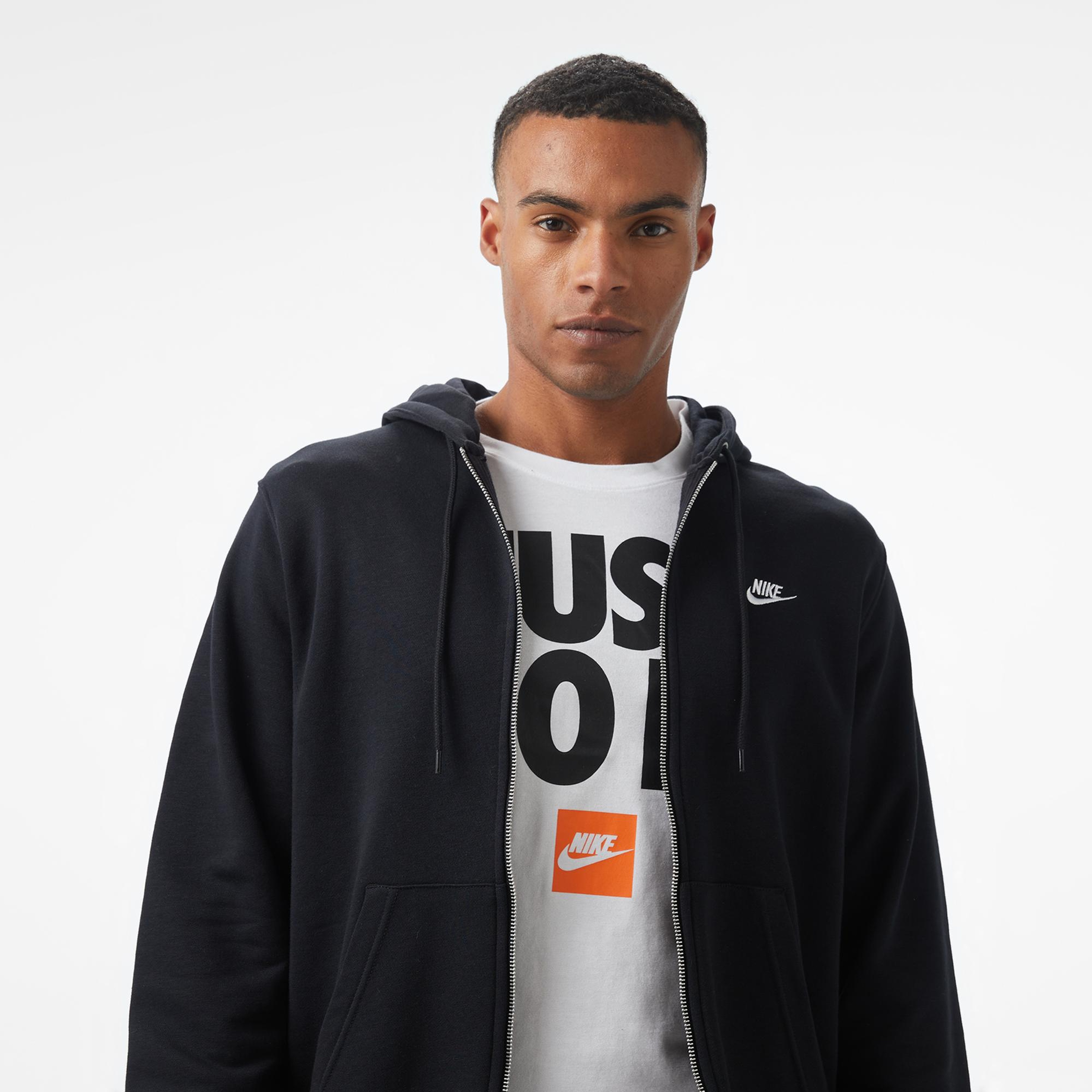 Nike Club Fleece Erkek Siyah Hoodie