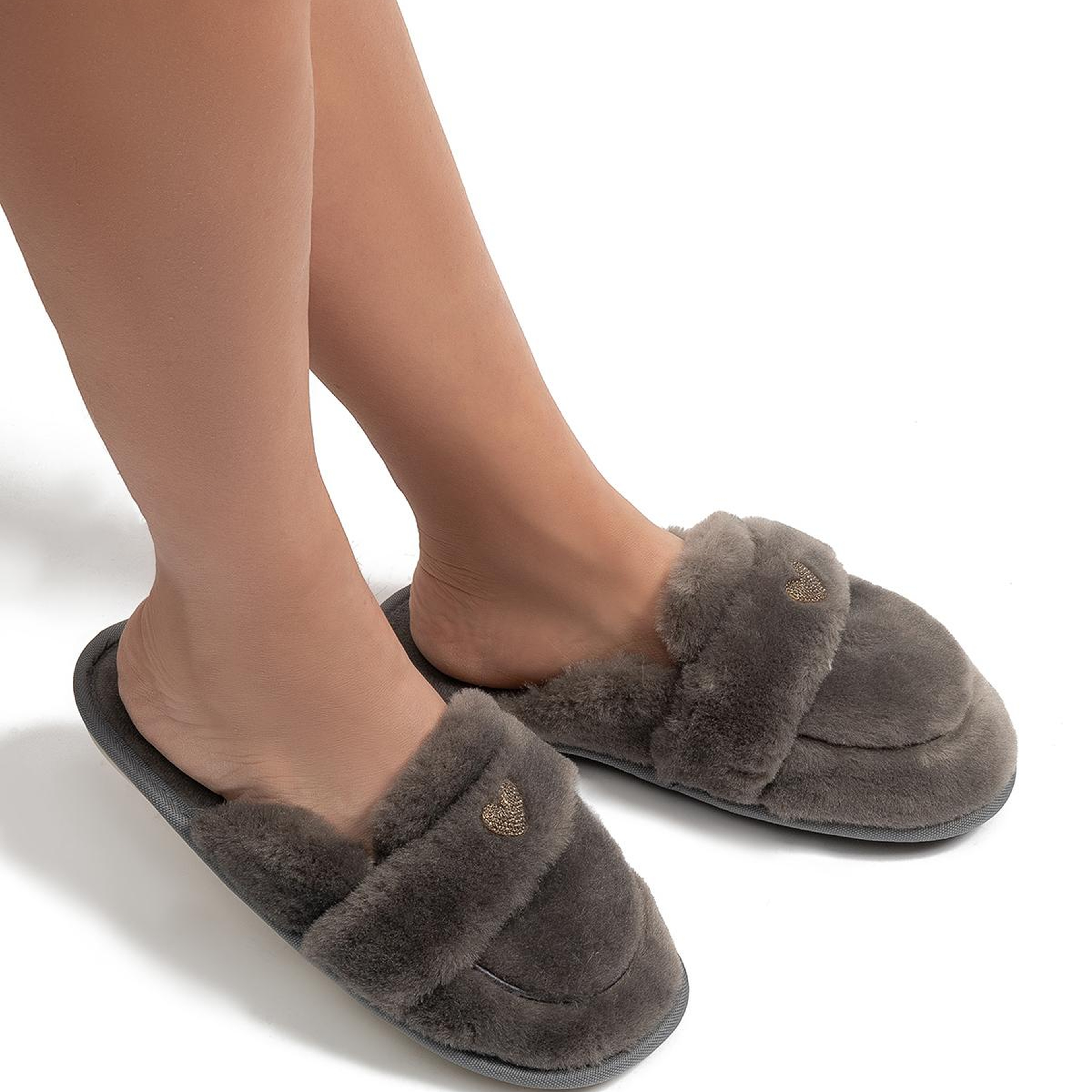 Mammy Peluş Kadın Ev Terliği Gri 37/41