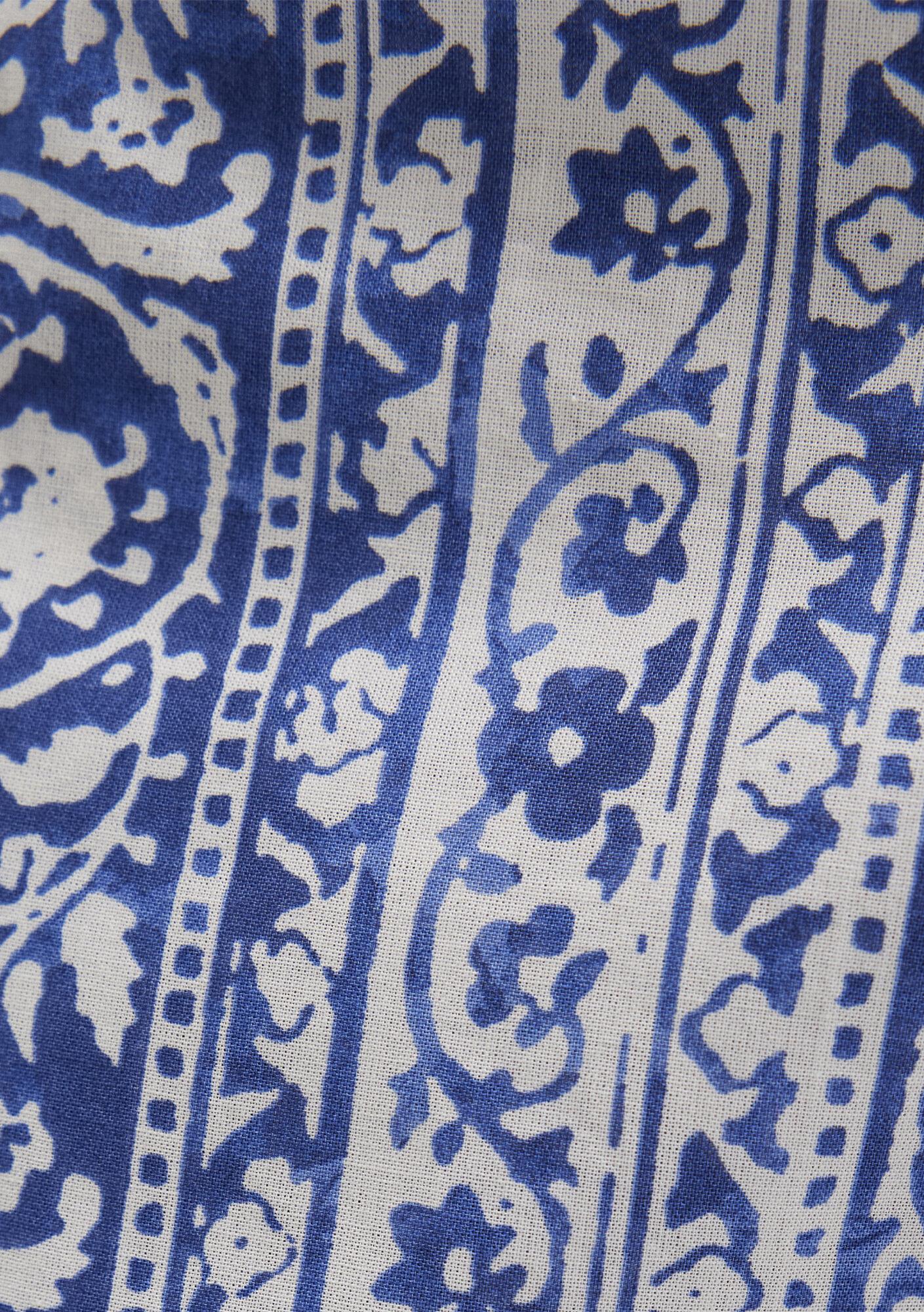 Mavi Bağlama Detaylı Baskılı Lacivert Mini Etek 1310767-91087