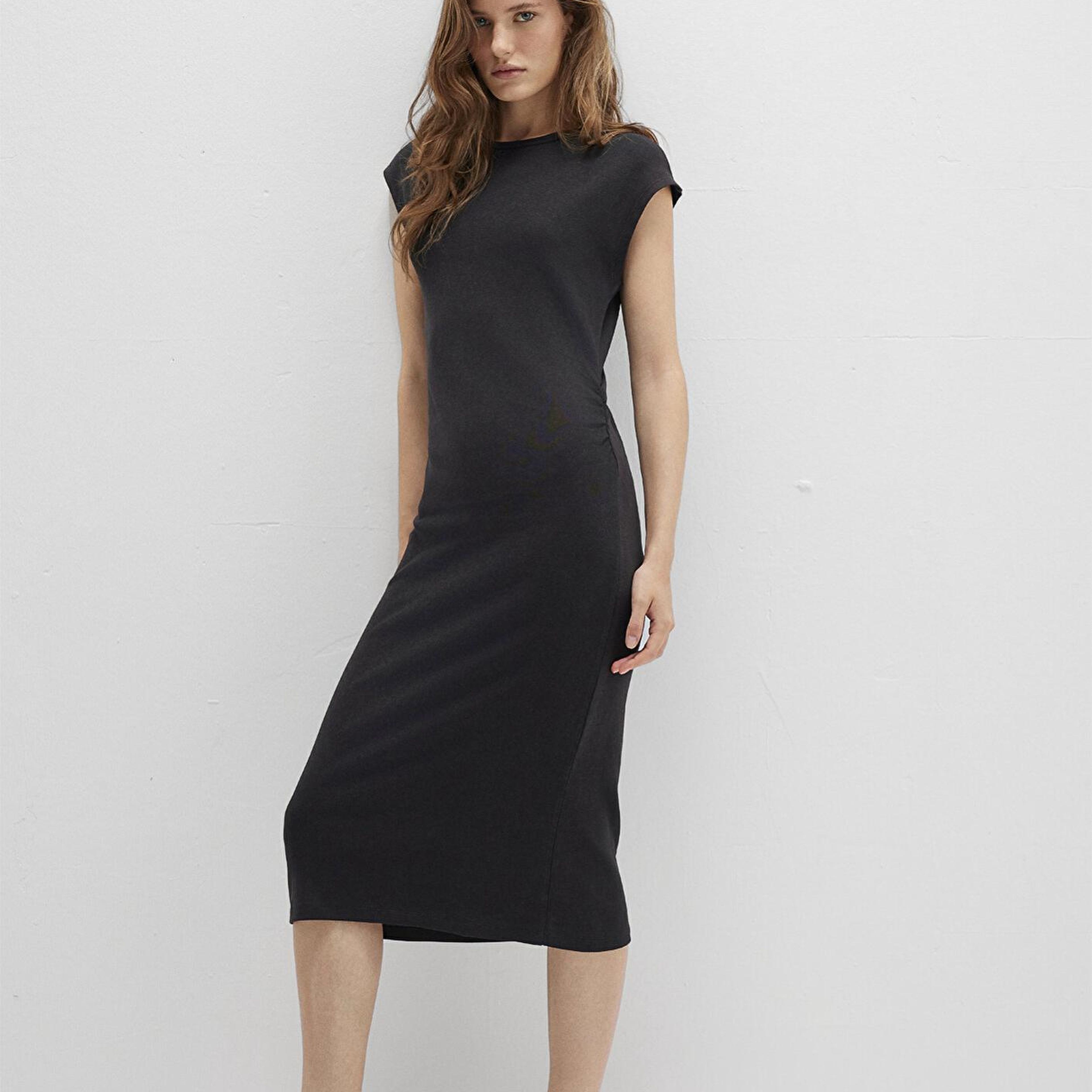 Mavi Siyah Midi Elbise 1310776-900