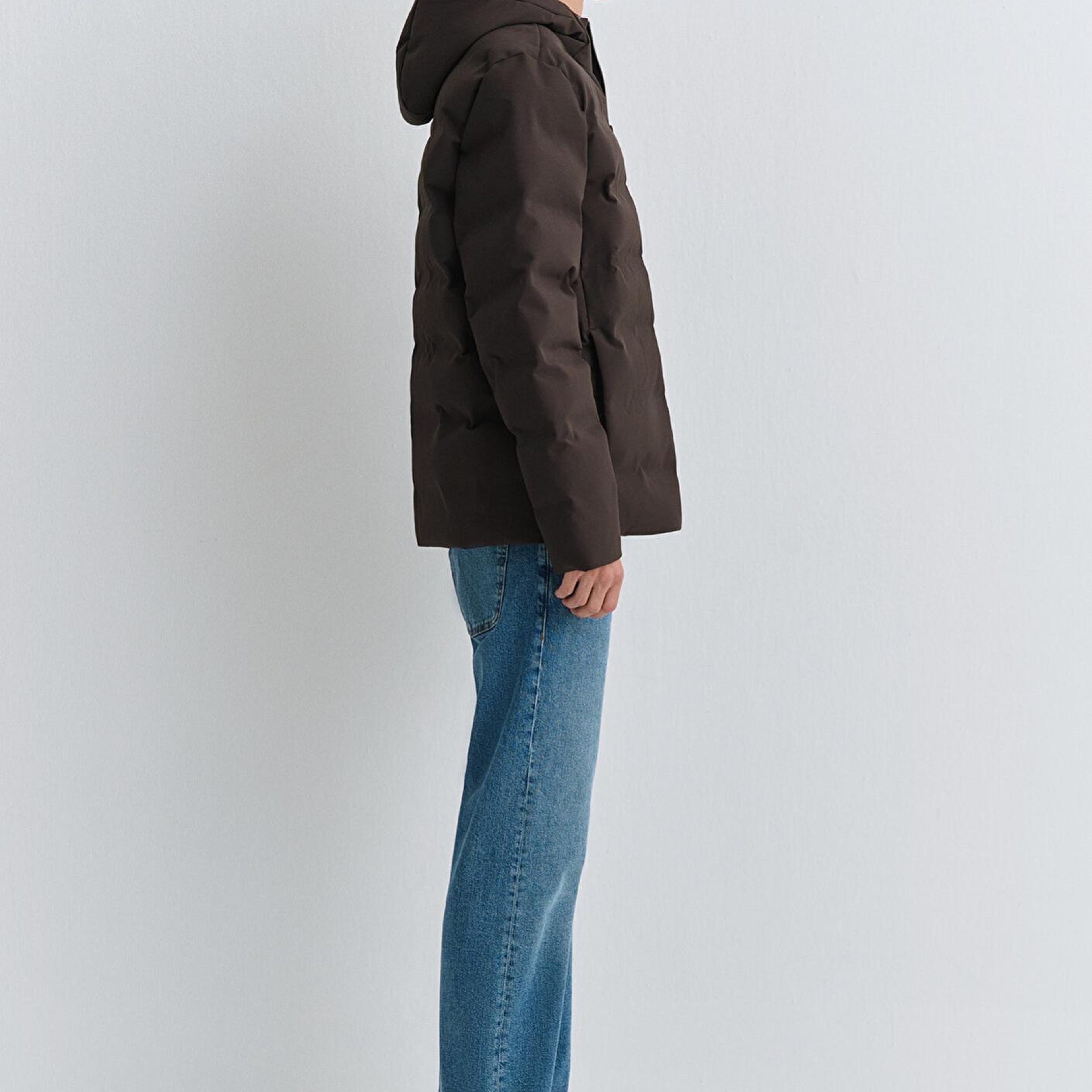 Mavi Kapüşonlu Kahverengi Şişme Mont 0110652-70219