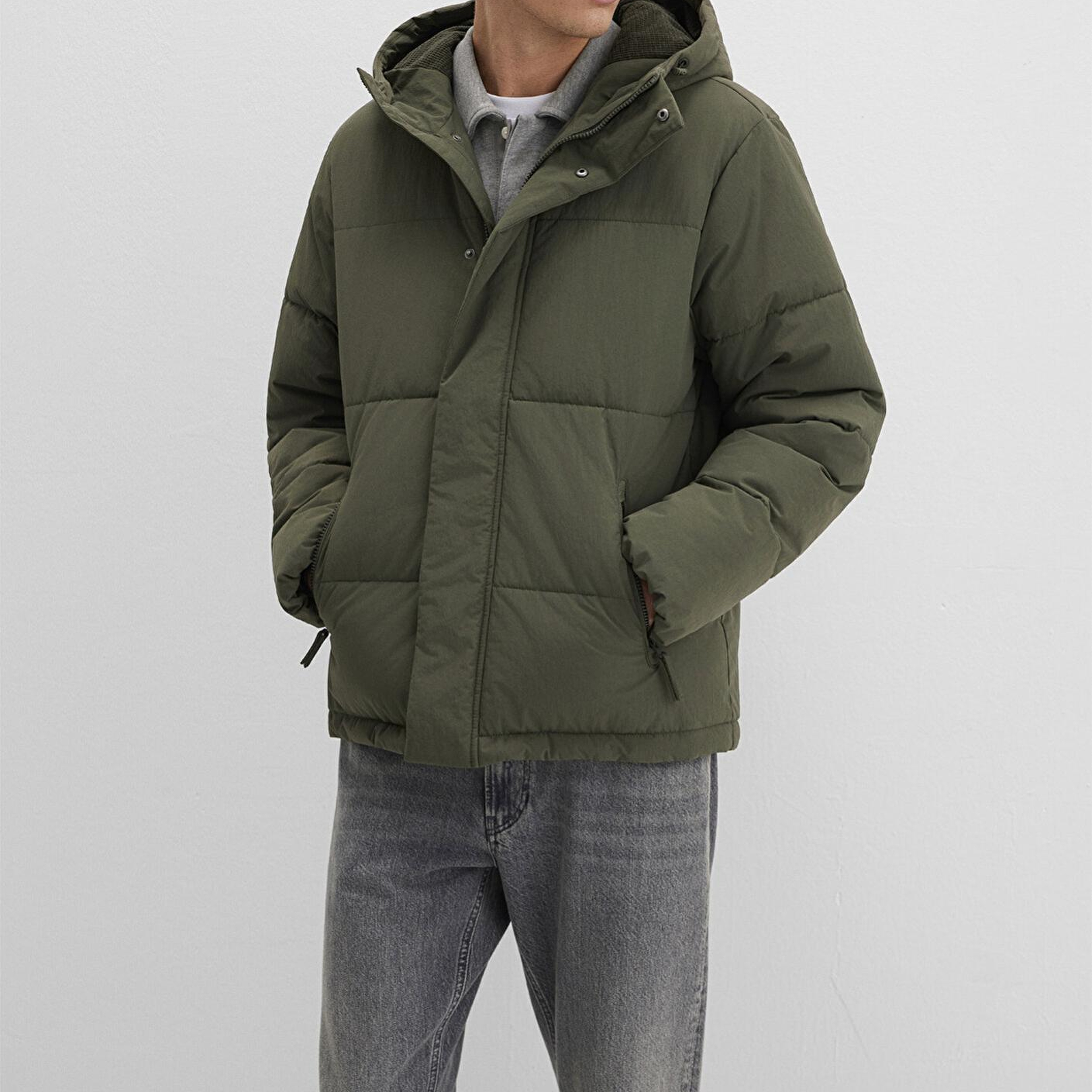 Mavi Kapüşonlu Haki Ceket Regular Fit / Normal Kesim 0110683-80714