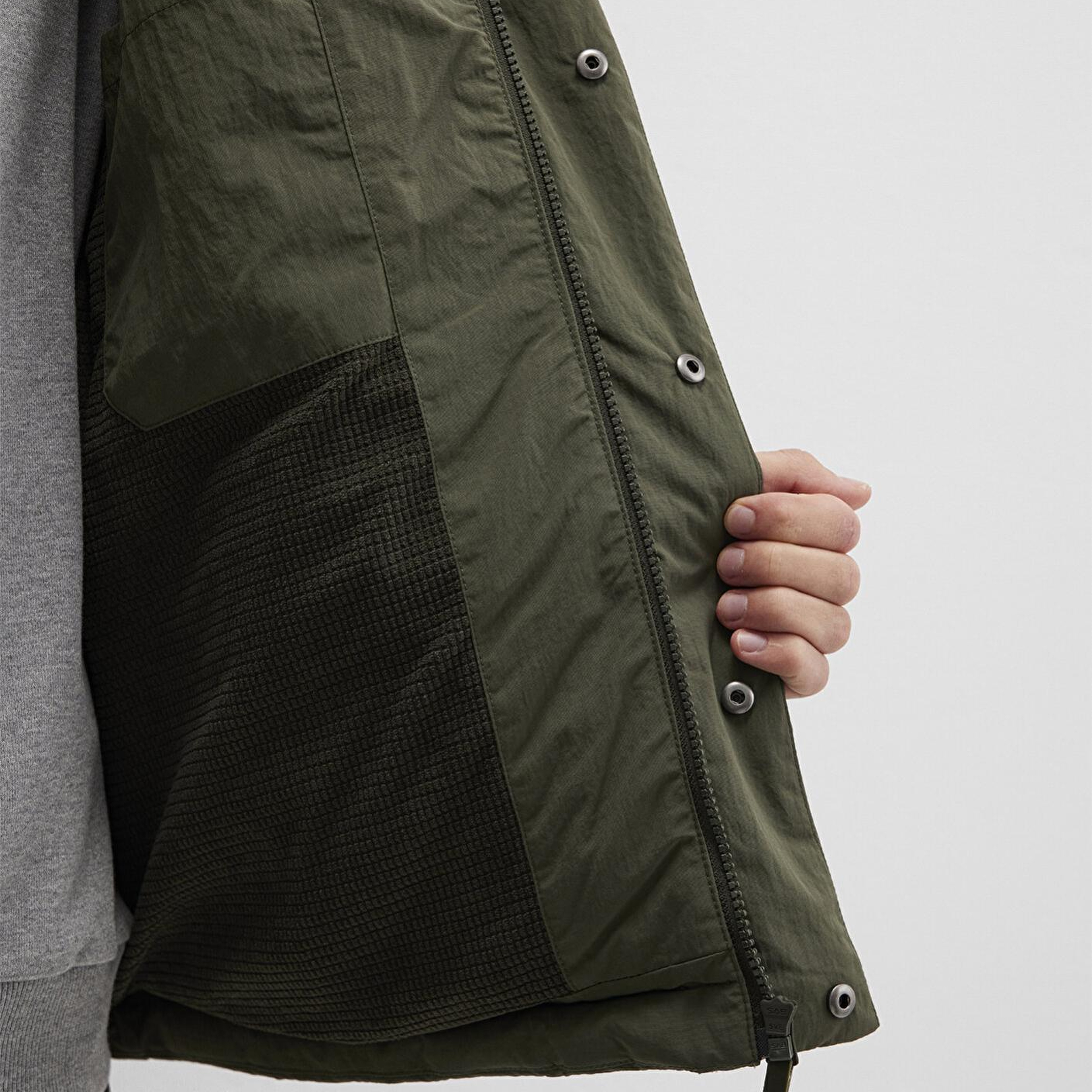 Mavi Kapüşonlu Haki Ceket Regular Fit / Normal Kesim 0110683-80714