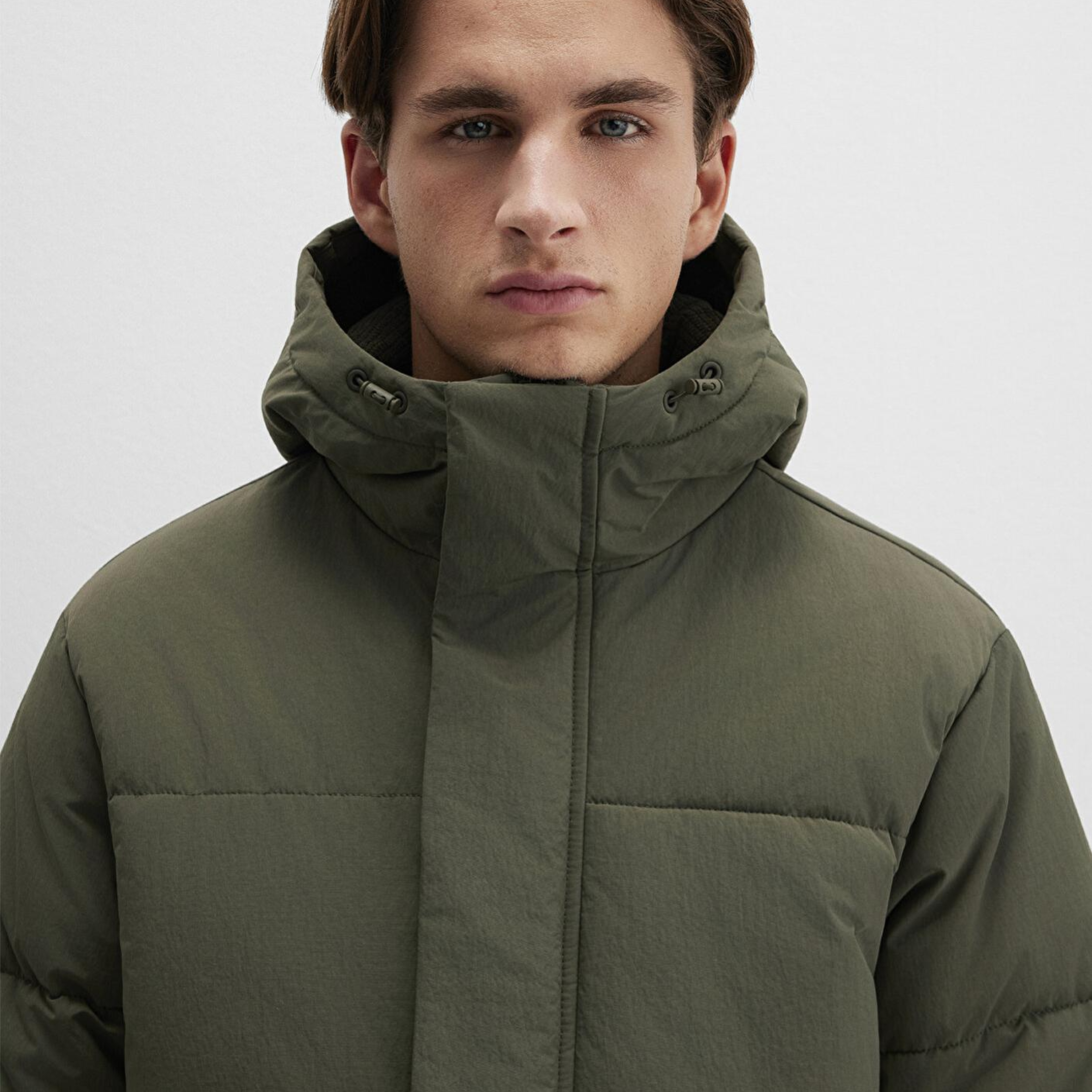 Mavi Kapüşonlu Haki Ceket Regular Fit / Normal Kesim 0110683-80714