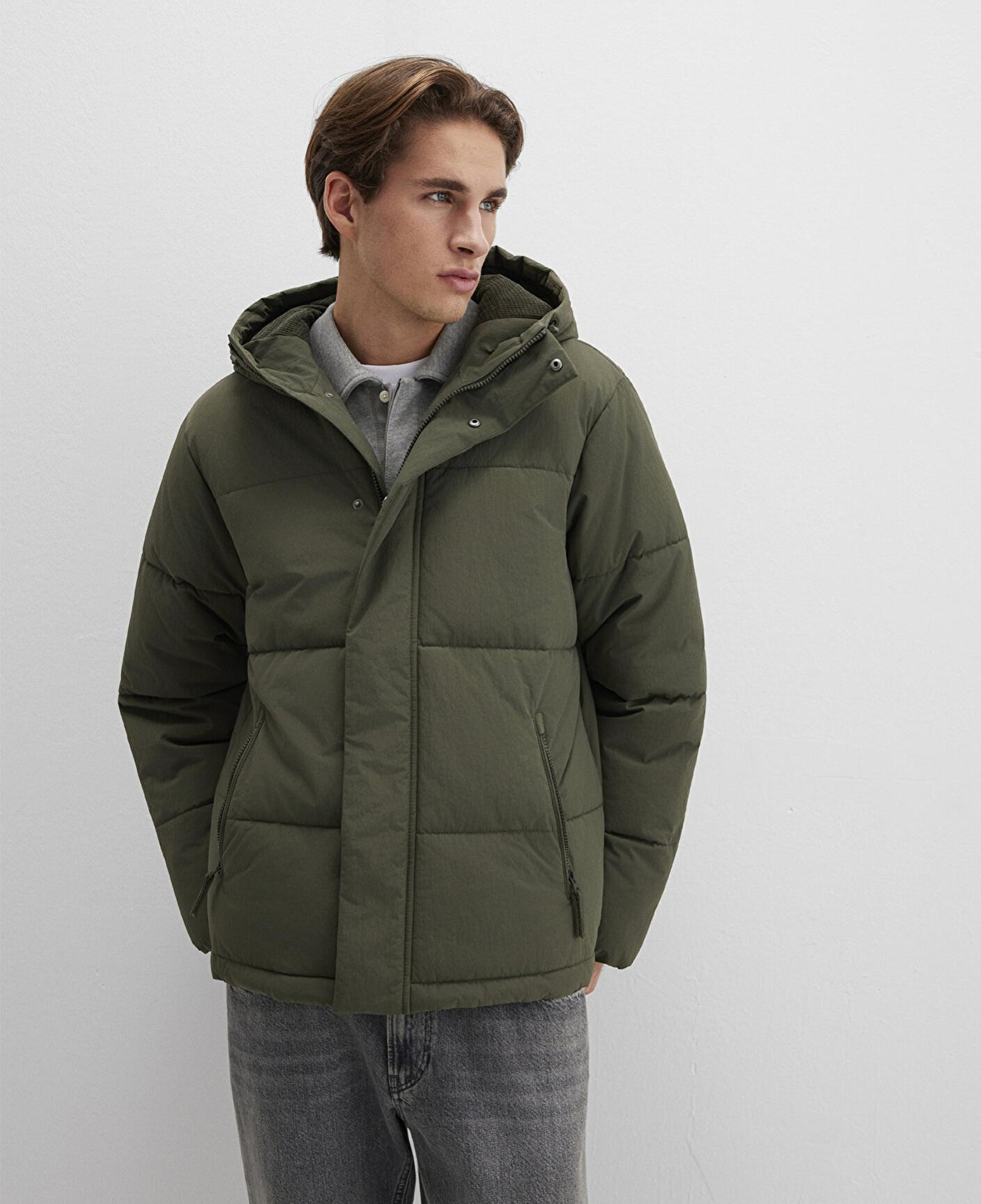 Mavi Kapüşonlu Haki Ceket Regular Fit / Normal Kesim 0110683-80714