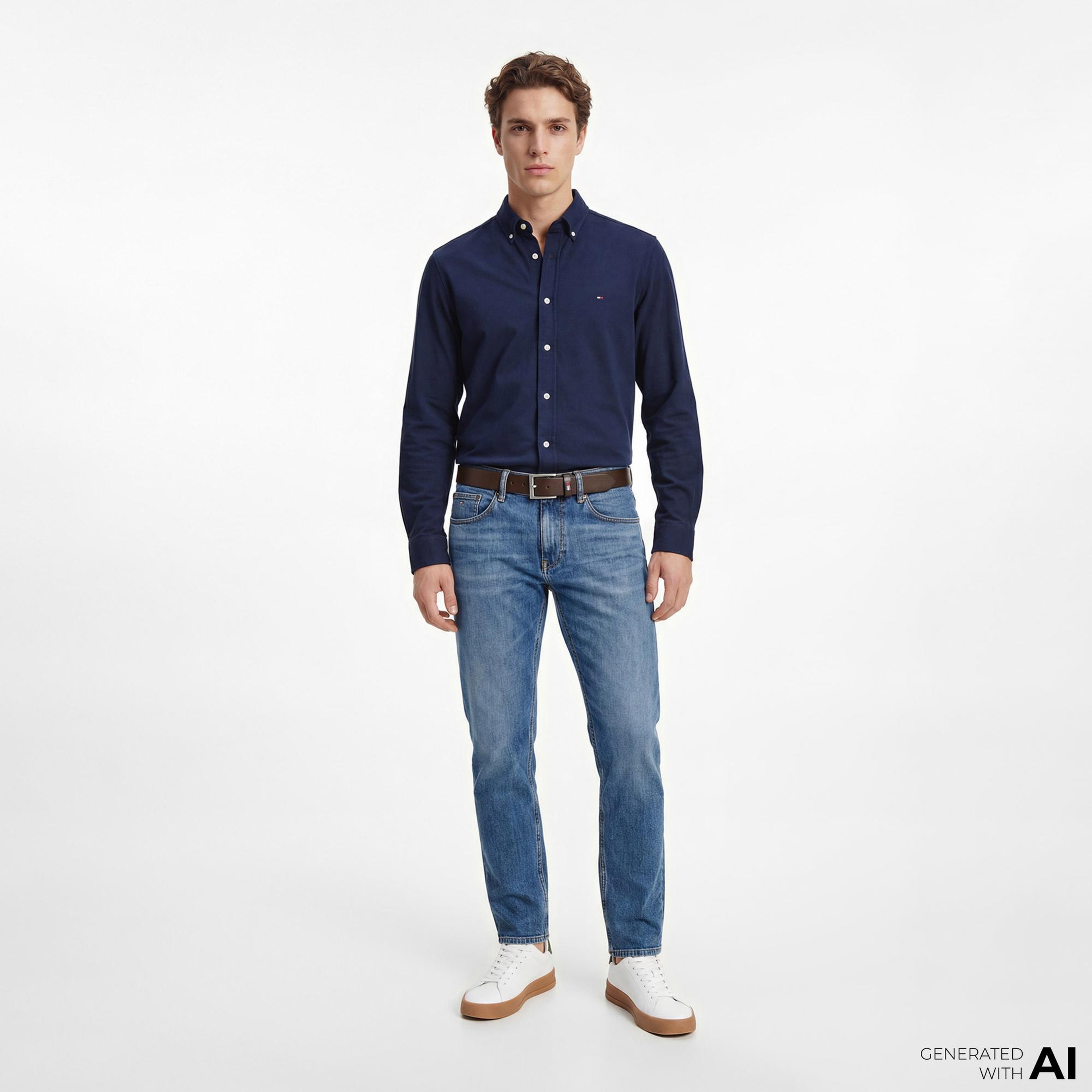 Tommy Hilfiger Core Essentials Erkek Lacivert Gömlek