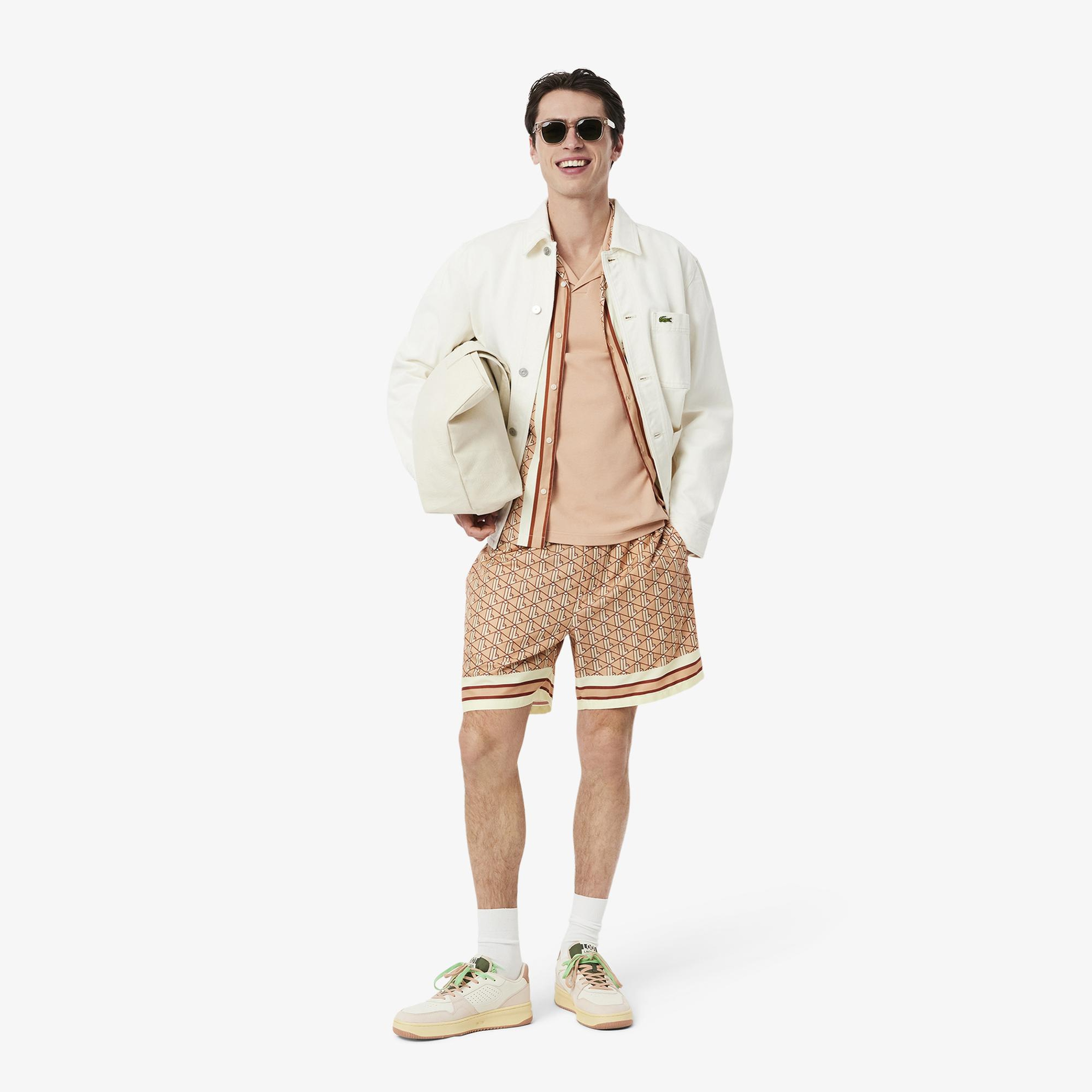 Lacoste Erkek Monogram Kahverengi Şort