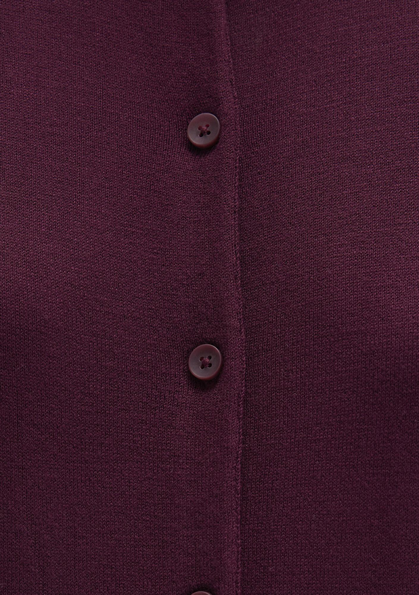 Mavi Yün Karışımlı Düğmeli Bordo Hırka Slim Fit / Dar Kesim 1710713-87830