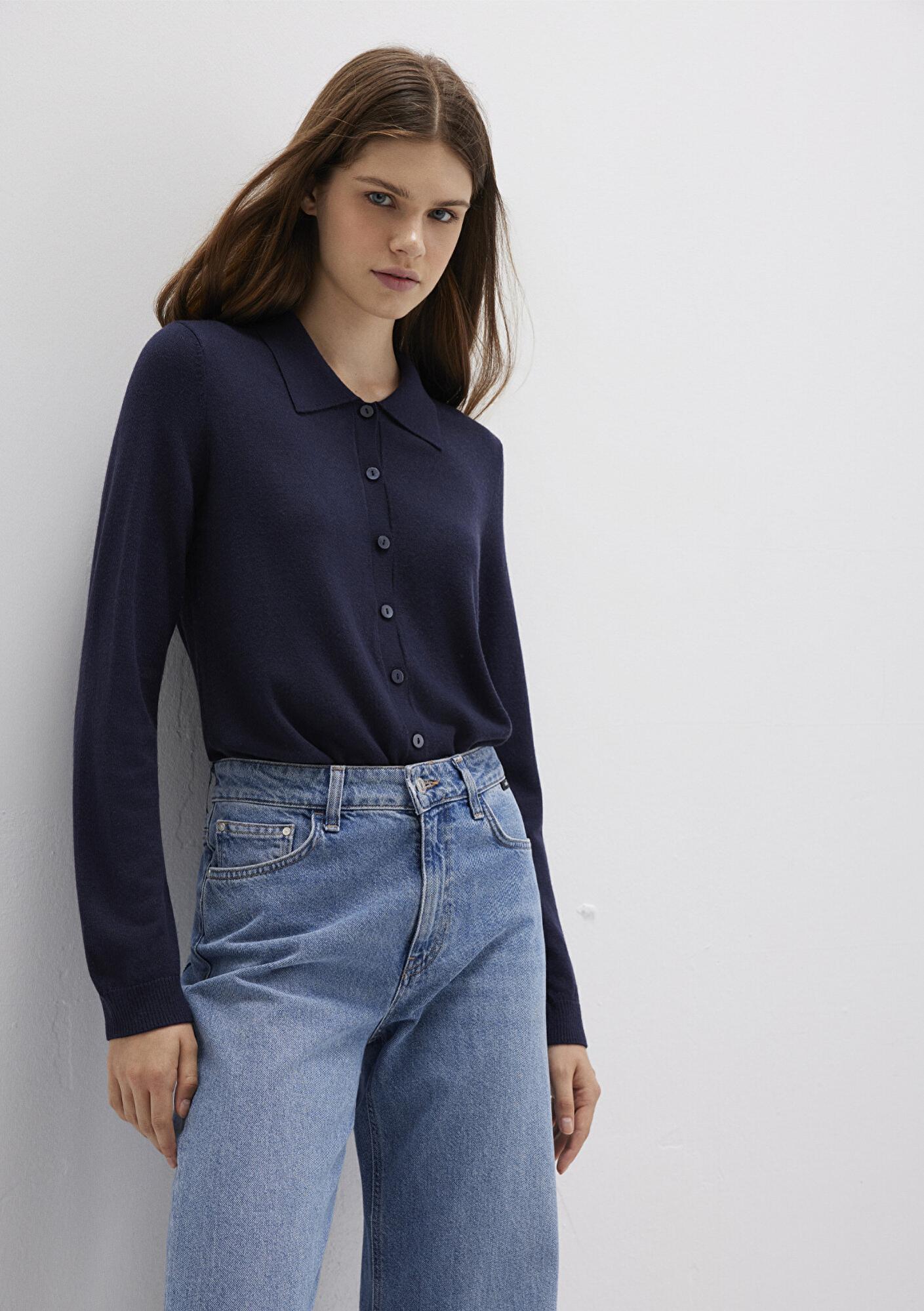 Mavi Yün Karışımlı Lacivert Triko Polo 1710700-89101