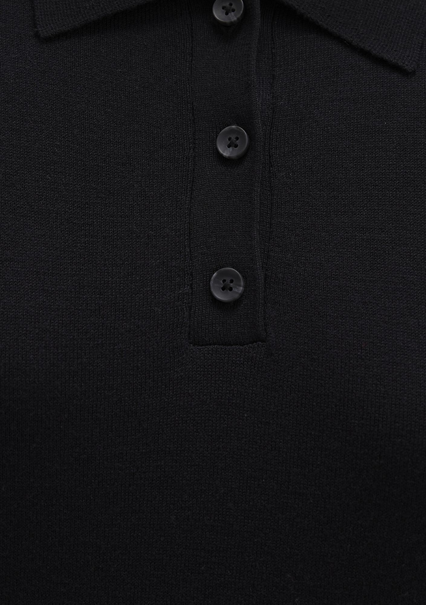 Mavi Yün Karışımlı Siyah Triko Polo 1710712-900