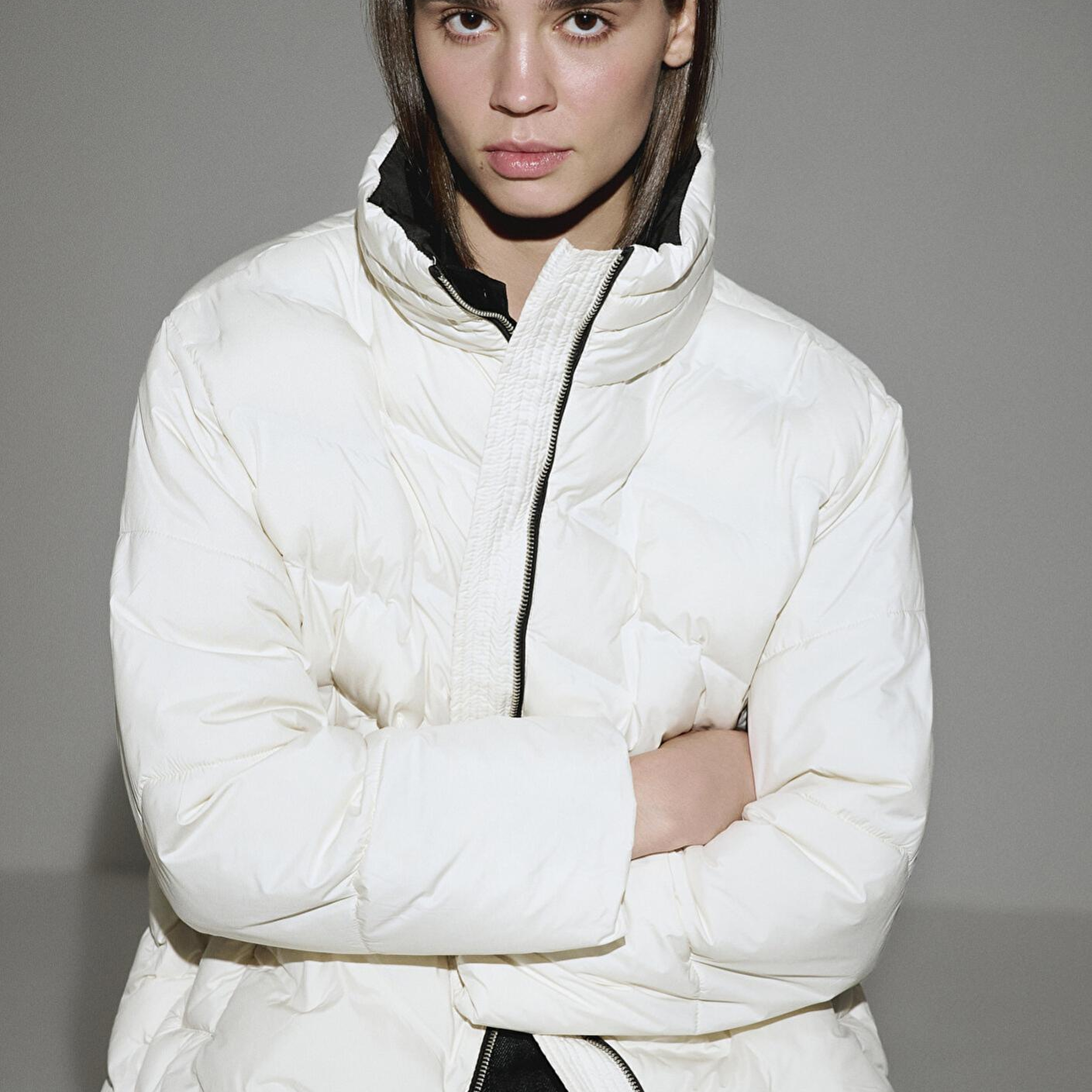 Mavi Su İtici Kapüşonlu Ekru Şişme Mont 1110714-86412