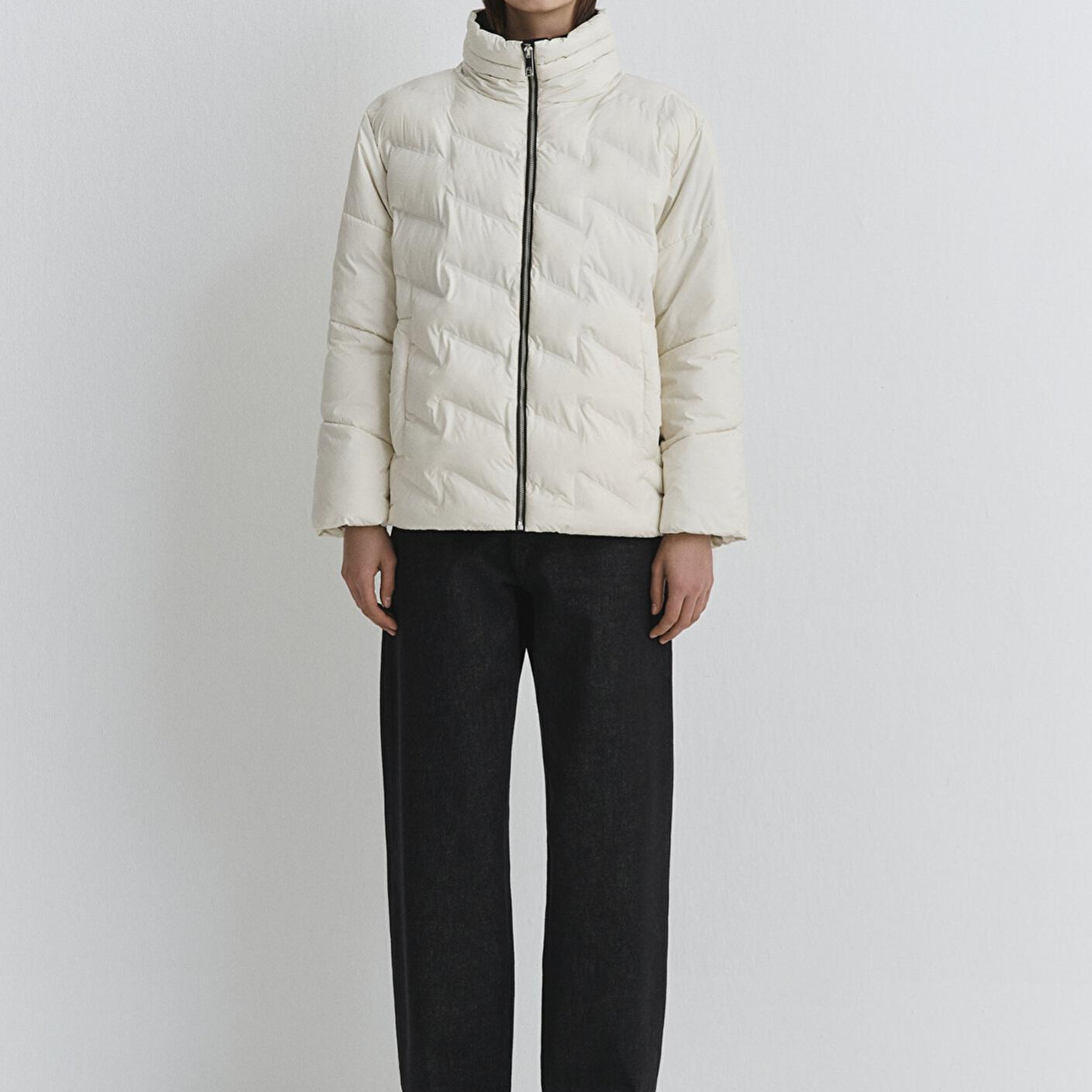 Mavi Su İtici Kapüşonlu Ekru Şişme Mont 1110714-86412