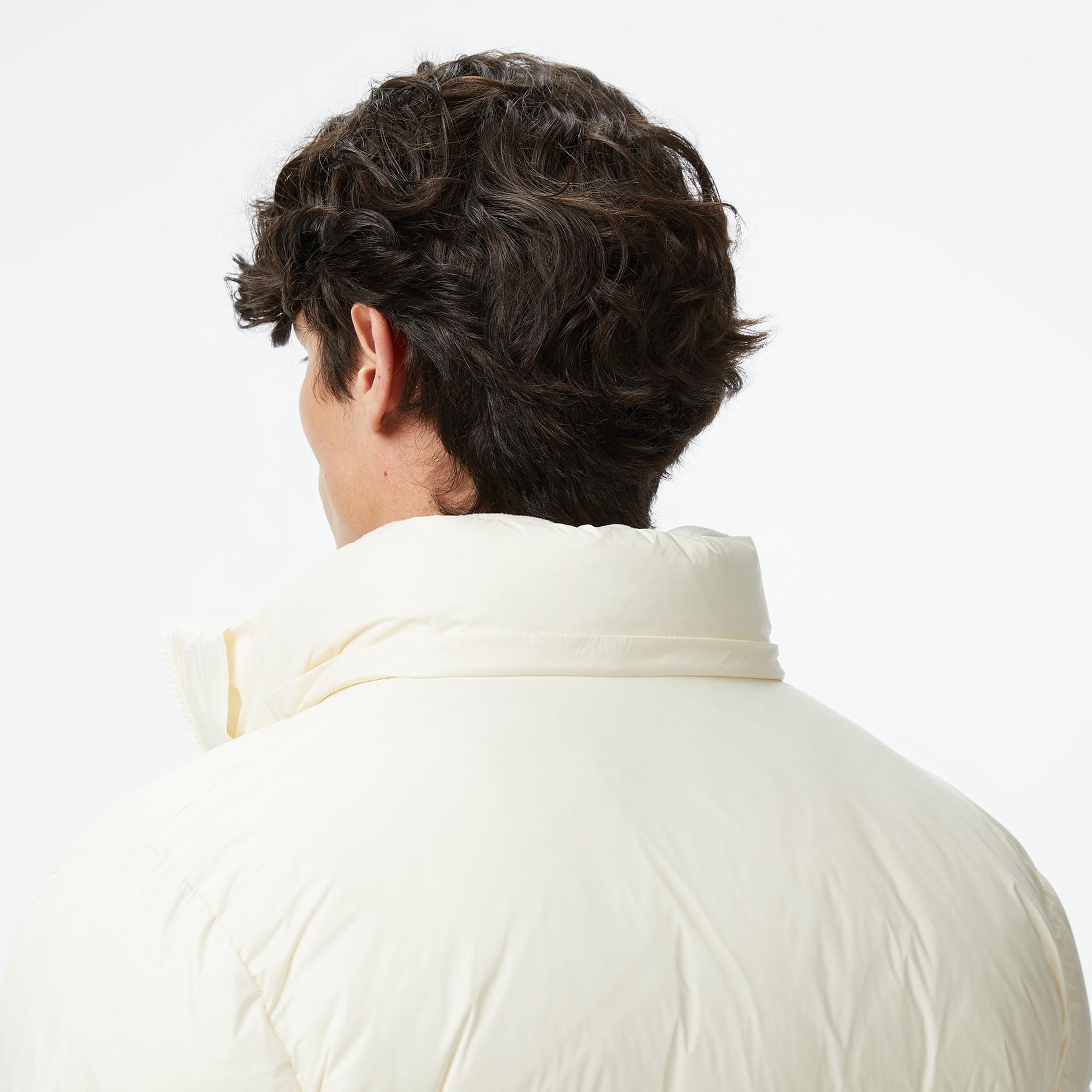 Lacoste Erkek Kapüşonlu Beyaz Mont