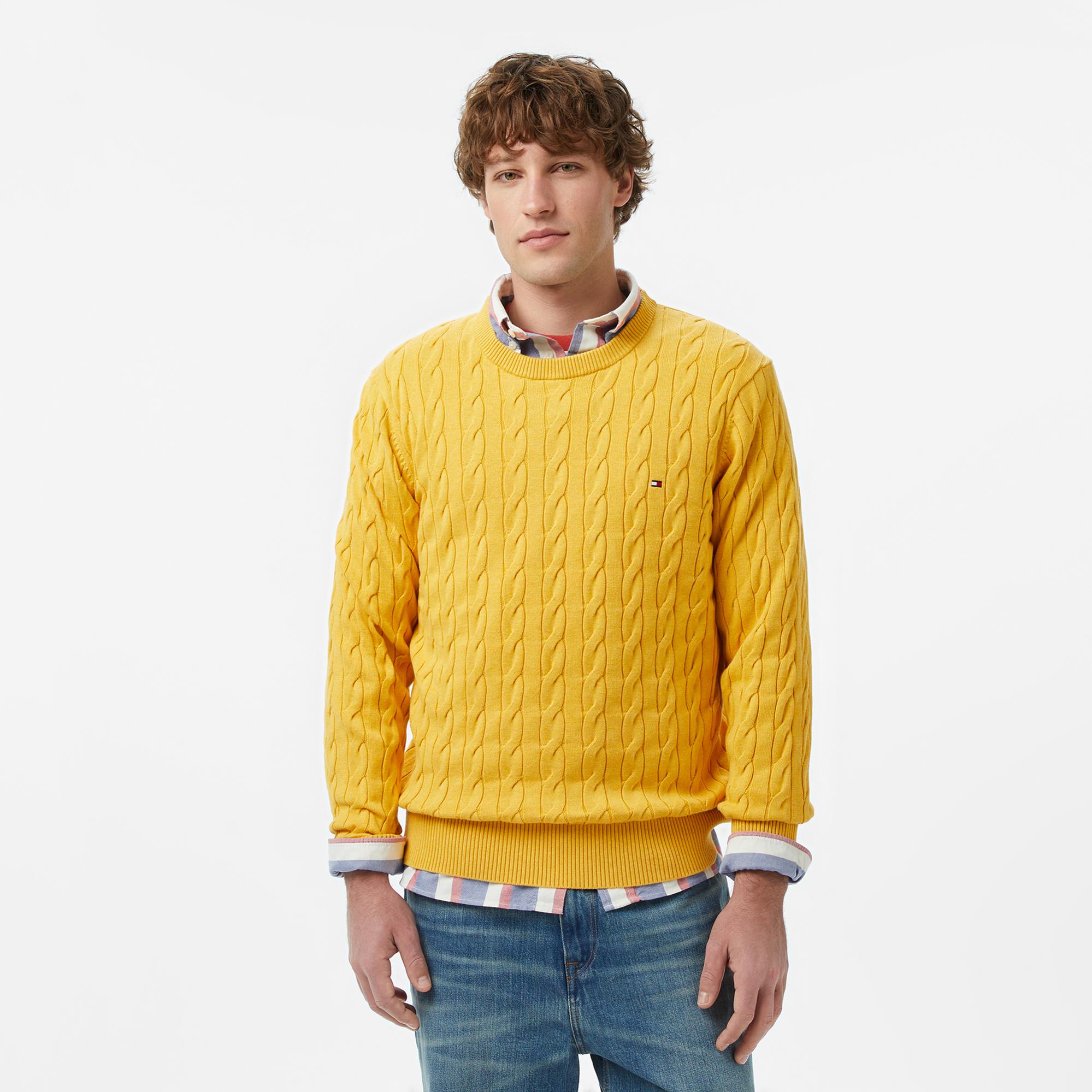 Tommy Hilfiger Core Essentials Erkek Sarı Triko