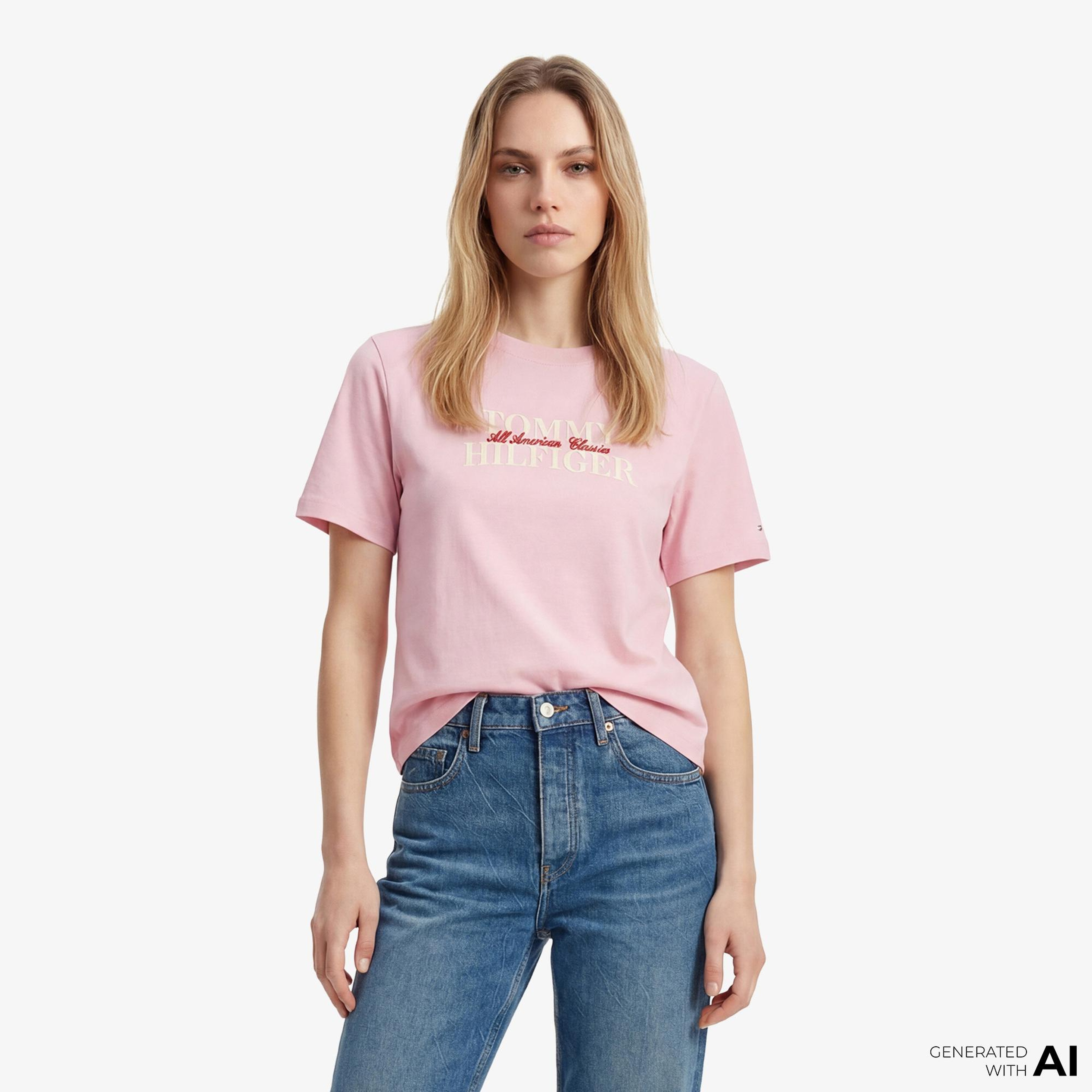 Tommy Hilfiger Classics Kadın Pembe T-Shirt