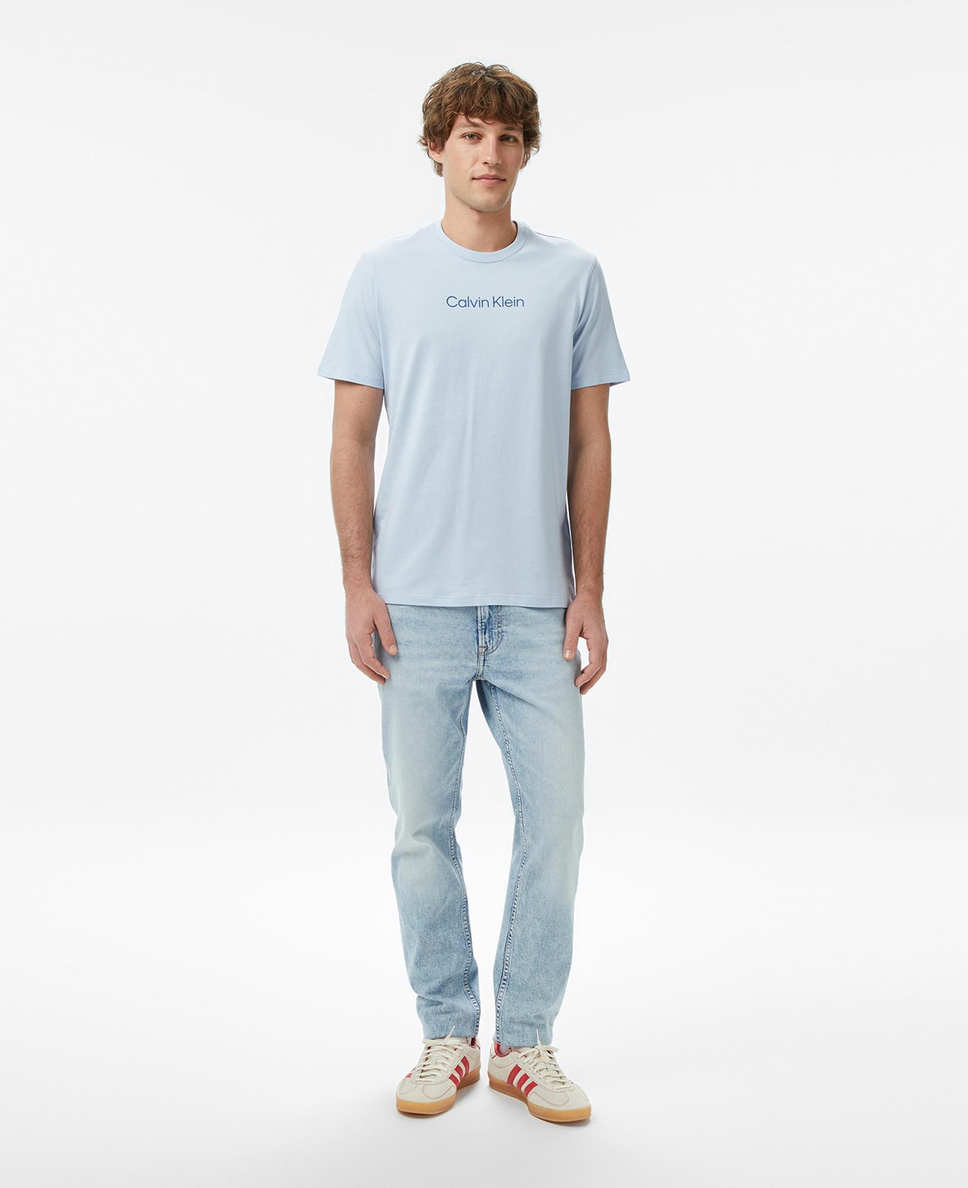 Calvin Klein Standard Logo 30S Crewnk Erkek Mavi T-Shirt