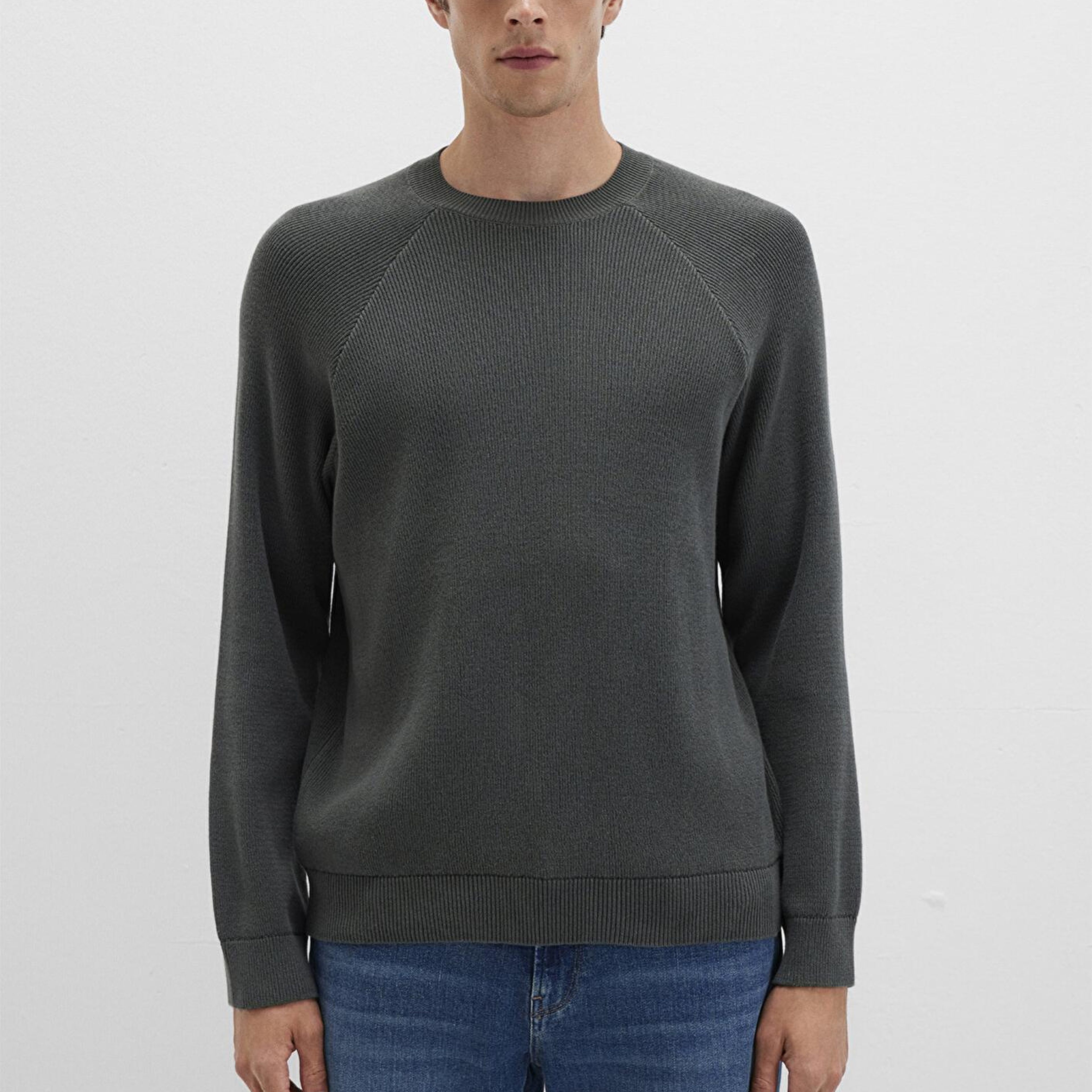 Mavi Bisiklet Yaka Yeşil Kazak Regular Fit / Normal Kesim 0710307-71598