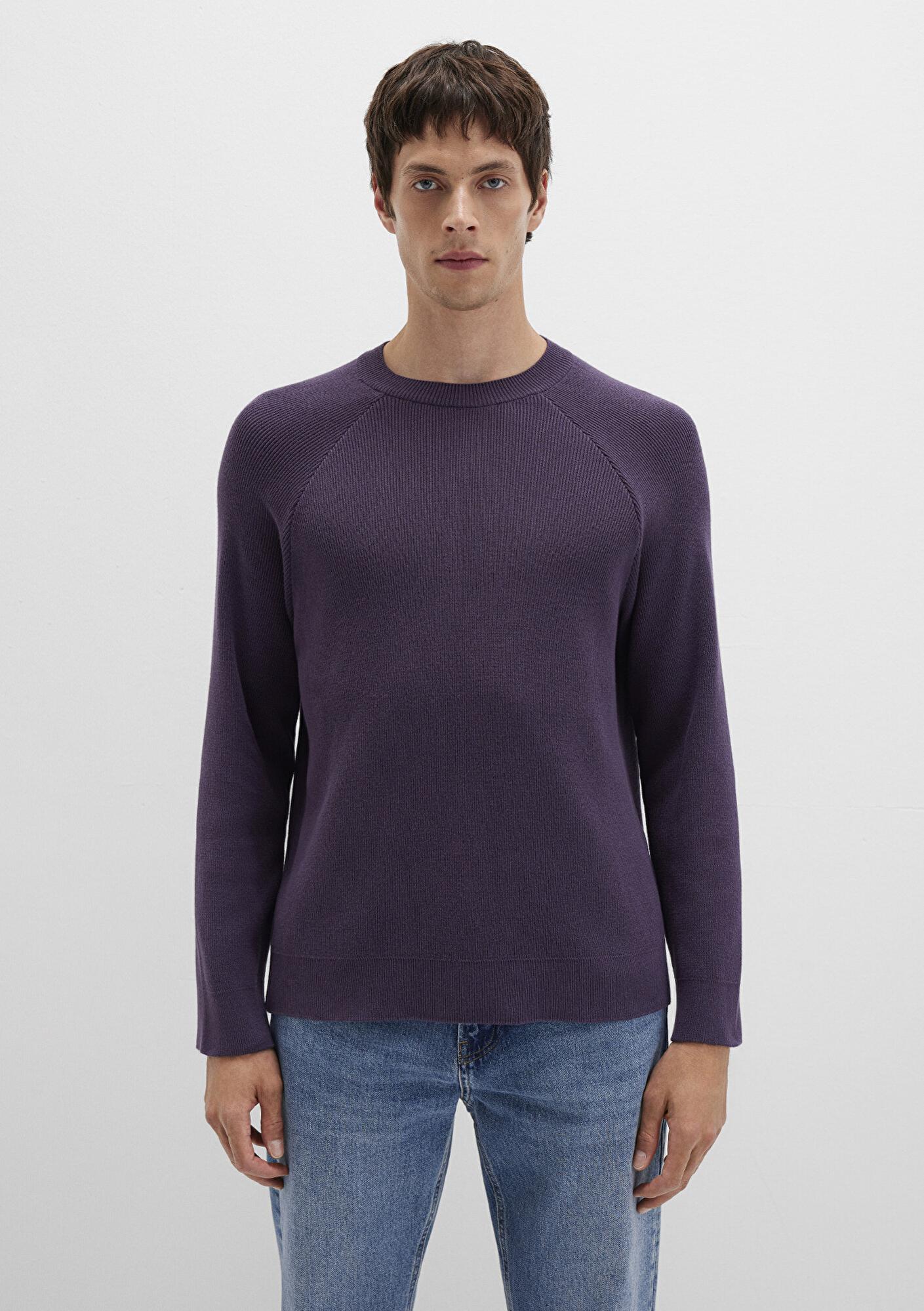 Mavi Bisiklet Yaka Mor Kazak Regular Fit / Normal Kesim 0710307-70688