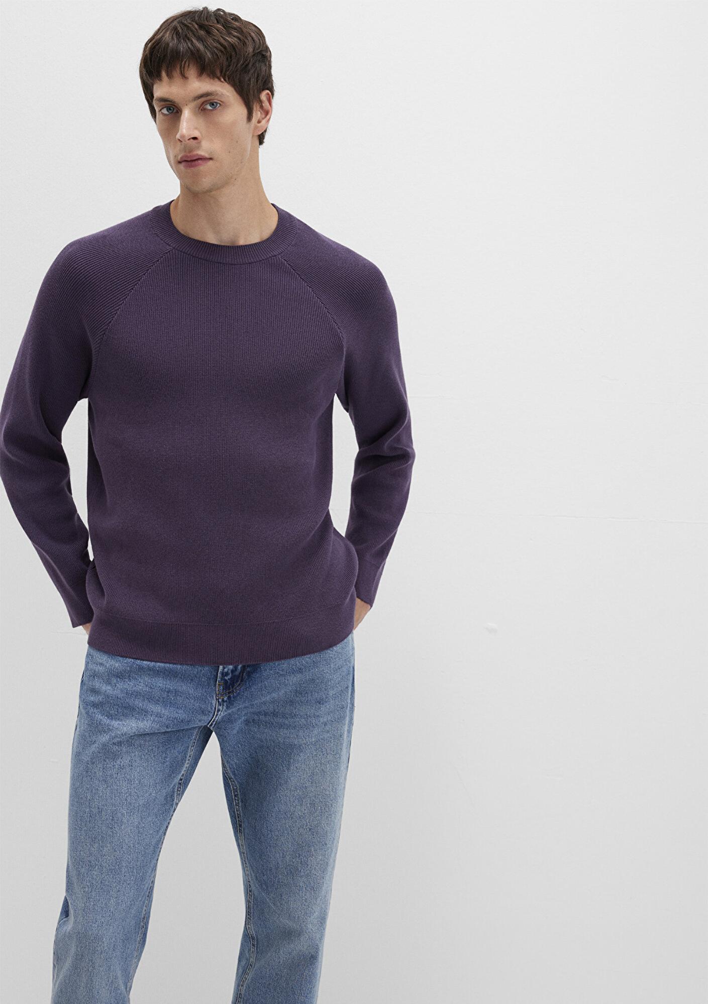 Mavi Bisiklet Yaka Mor Kazak Regular Fit / Normal Kesim 0710307-70688