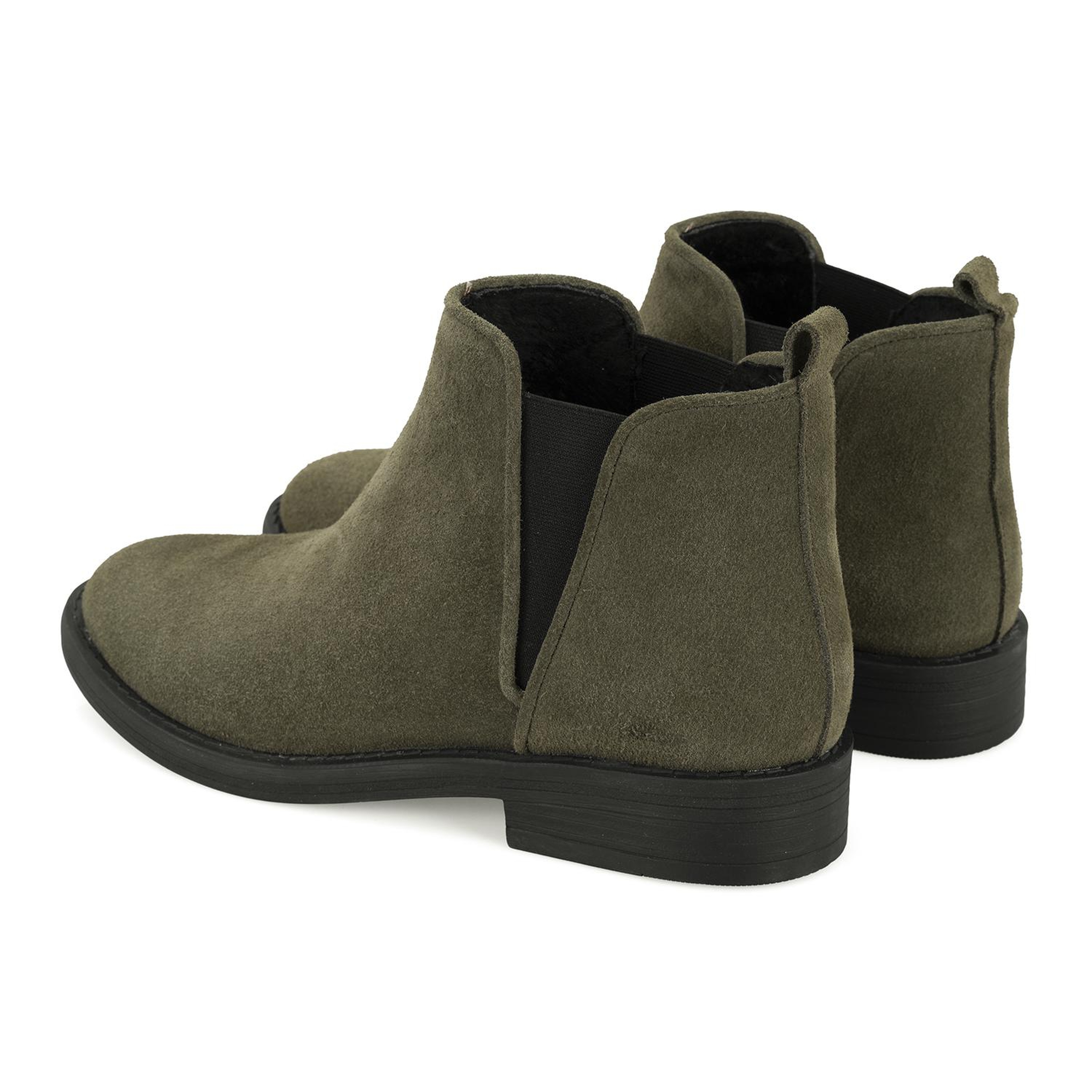 Serage Yeşil Kadın Deri Bot