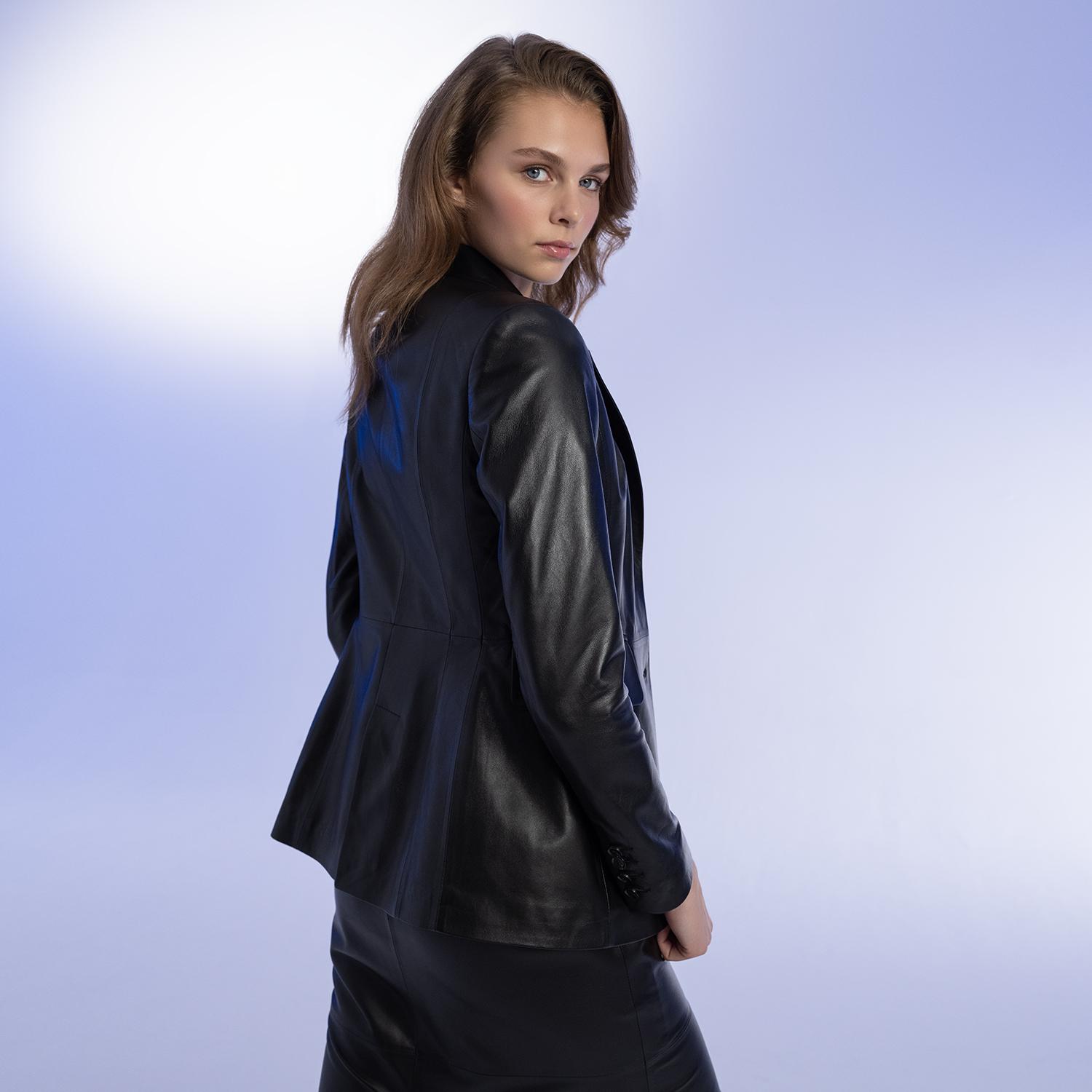 Stansie Siyah Kadın Deri Ceket