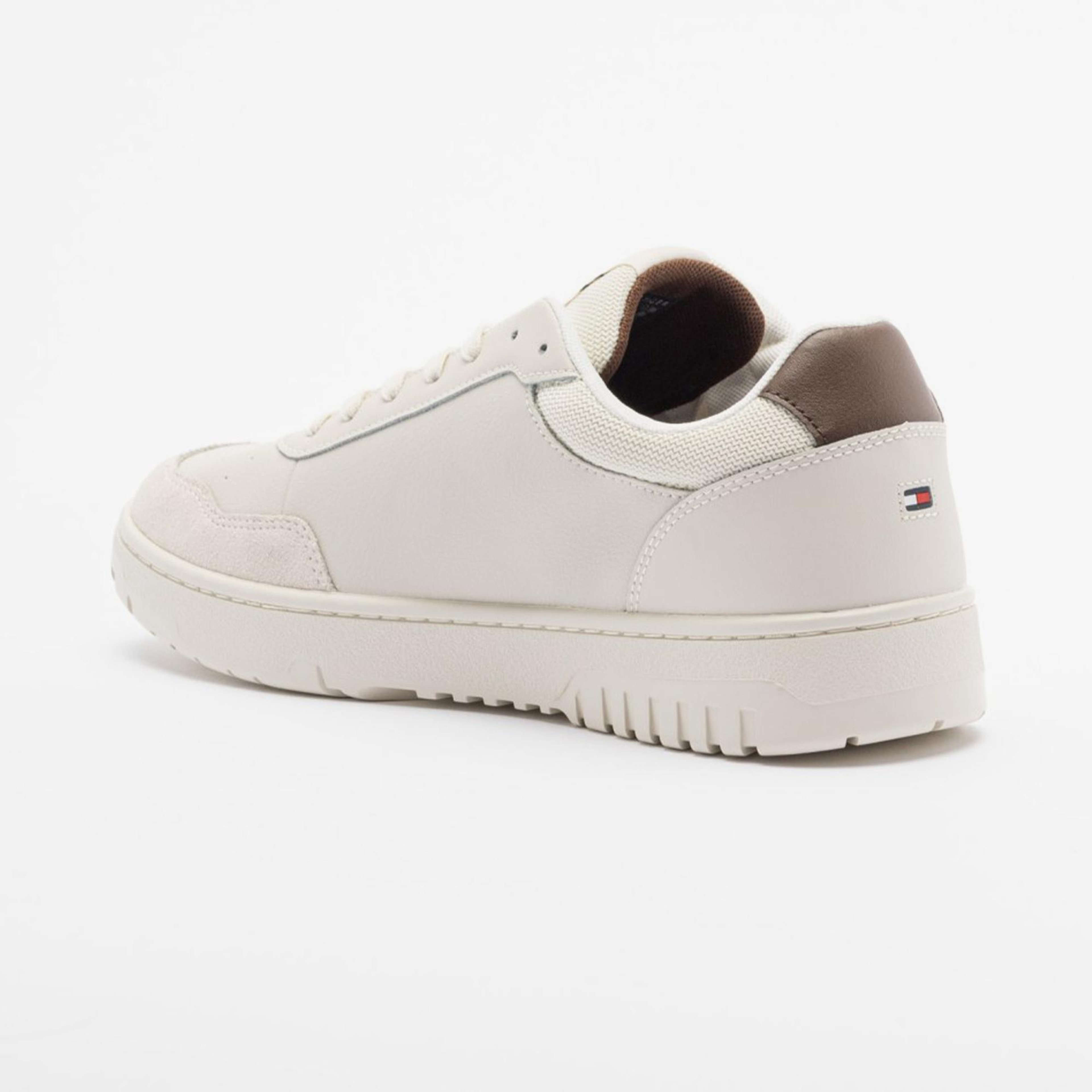 Tommy Hilfiger Deri Logolu Erkek Bej Spor Ayakkabı