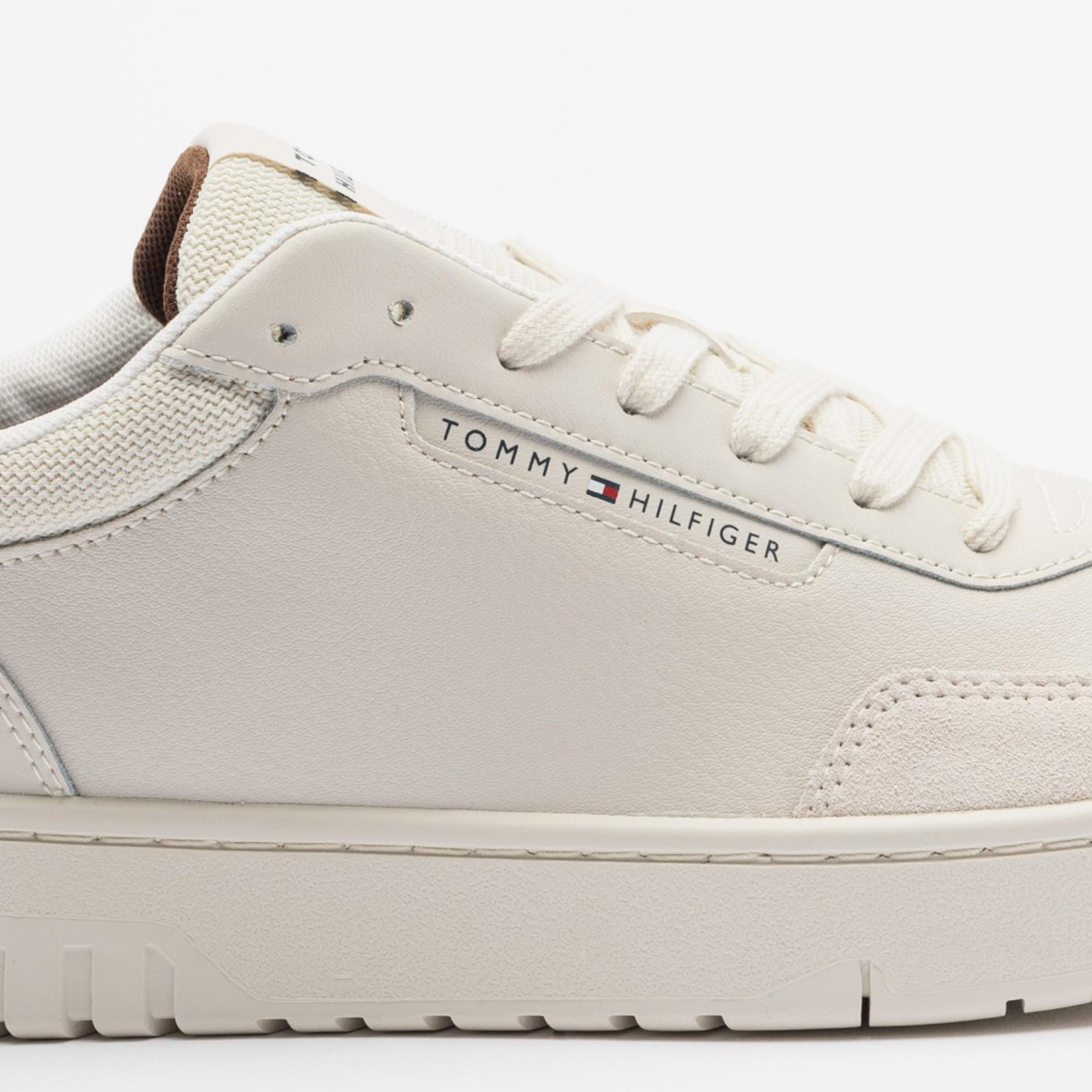 Tommy Hilfiger Deri Logolu Erkek Bej Spor Ayakkabı