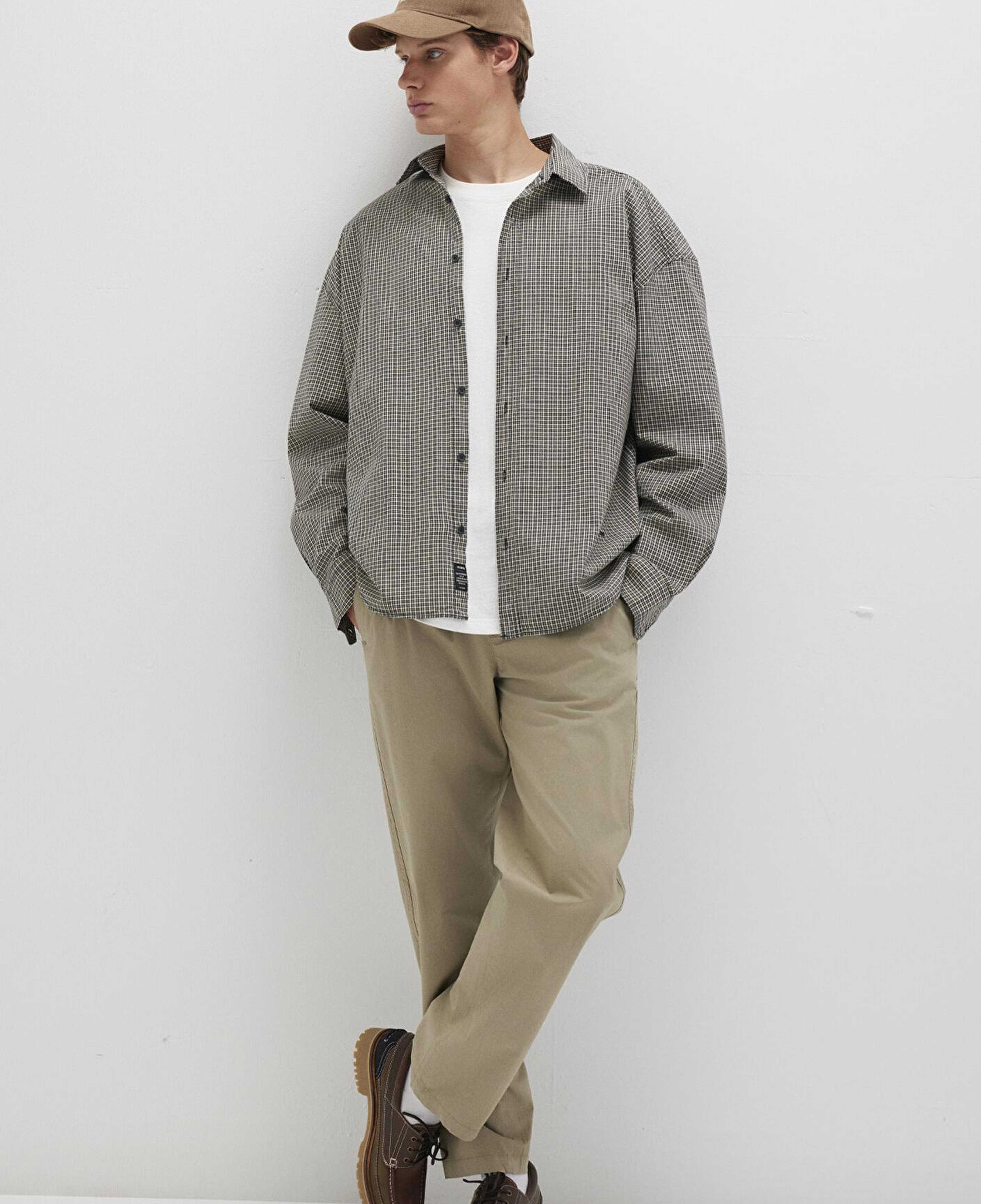 Mavi Dikiş Detaylı Bej Pantolon 0010477-86749