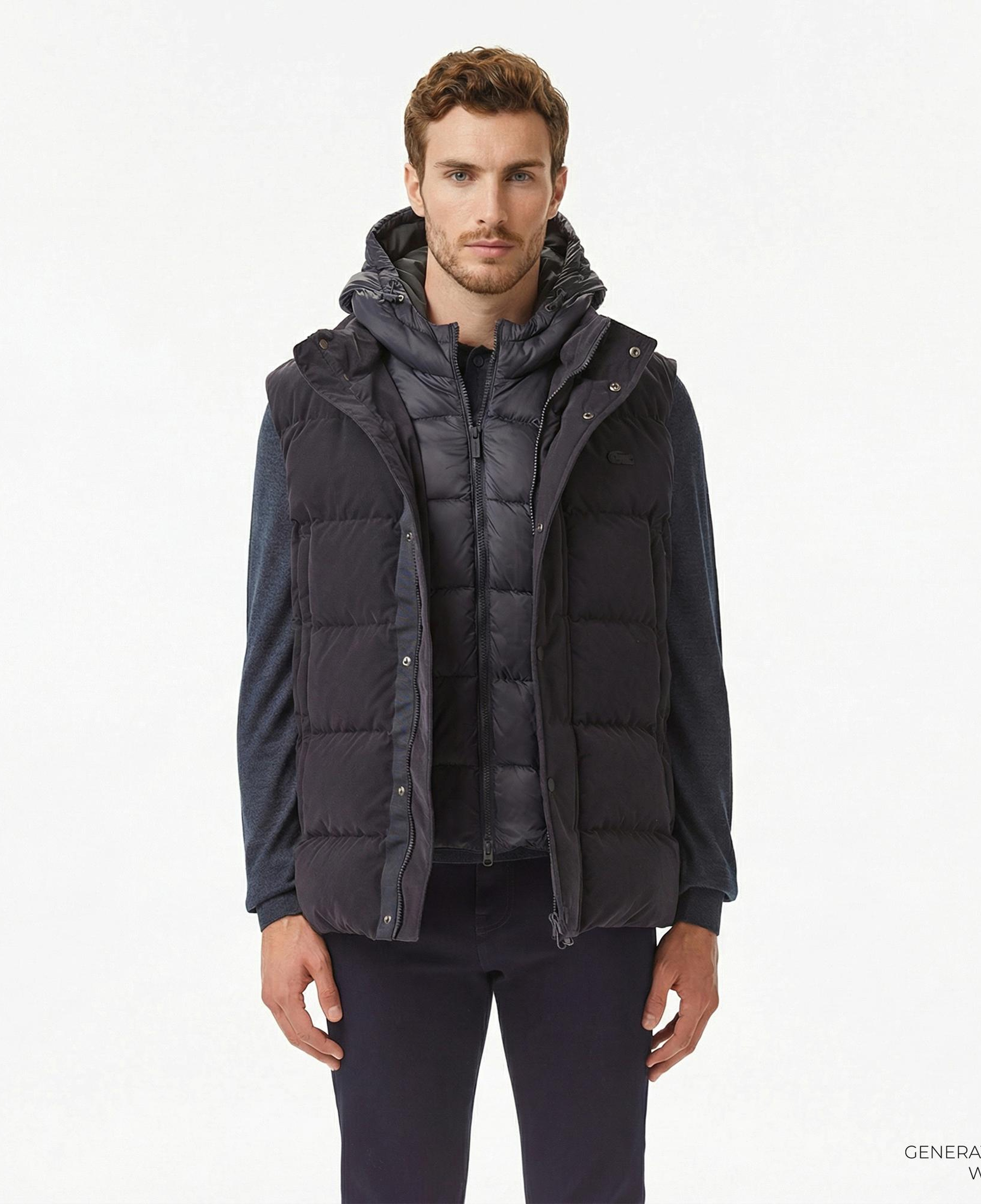 Lacoste Erkek Kapüşonlu Lacivert Yelek